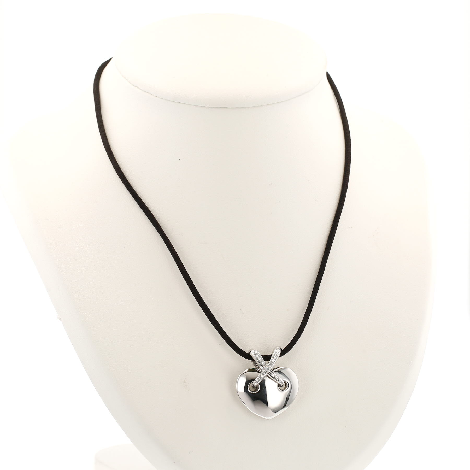 Ciondolo Chaumet Lien modello grande in oro bianco e diamanti