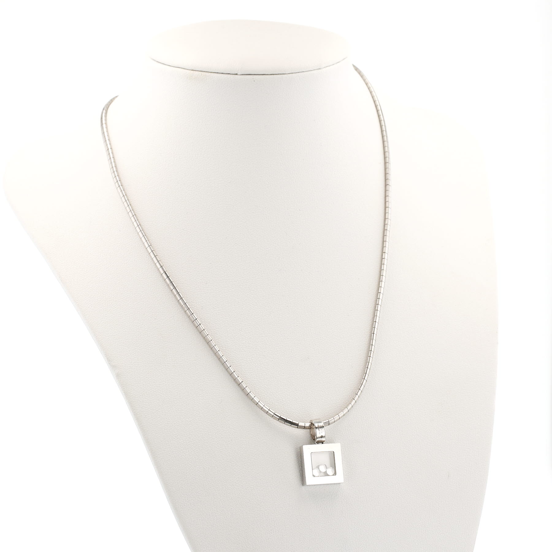 Pendentif Chopard Happy Diamonds en or blanc et diamants