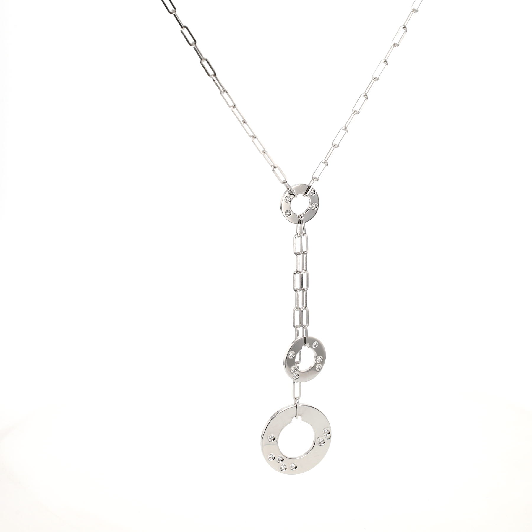 Collana Dinh Van Cible in oro bianco e diamanti