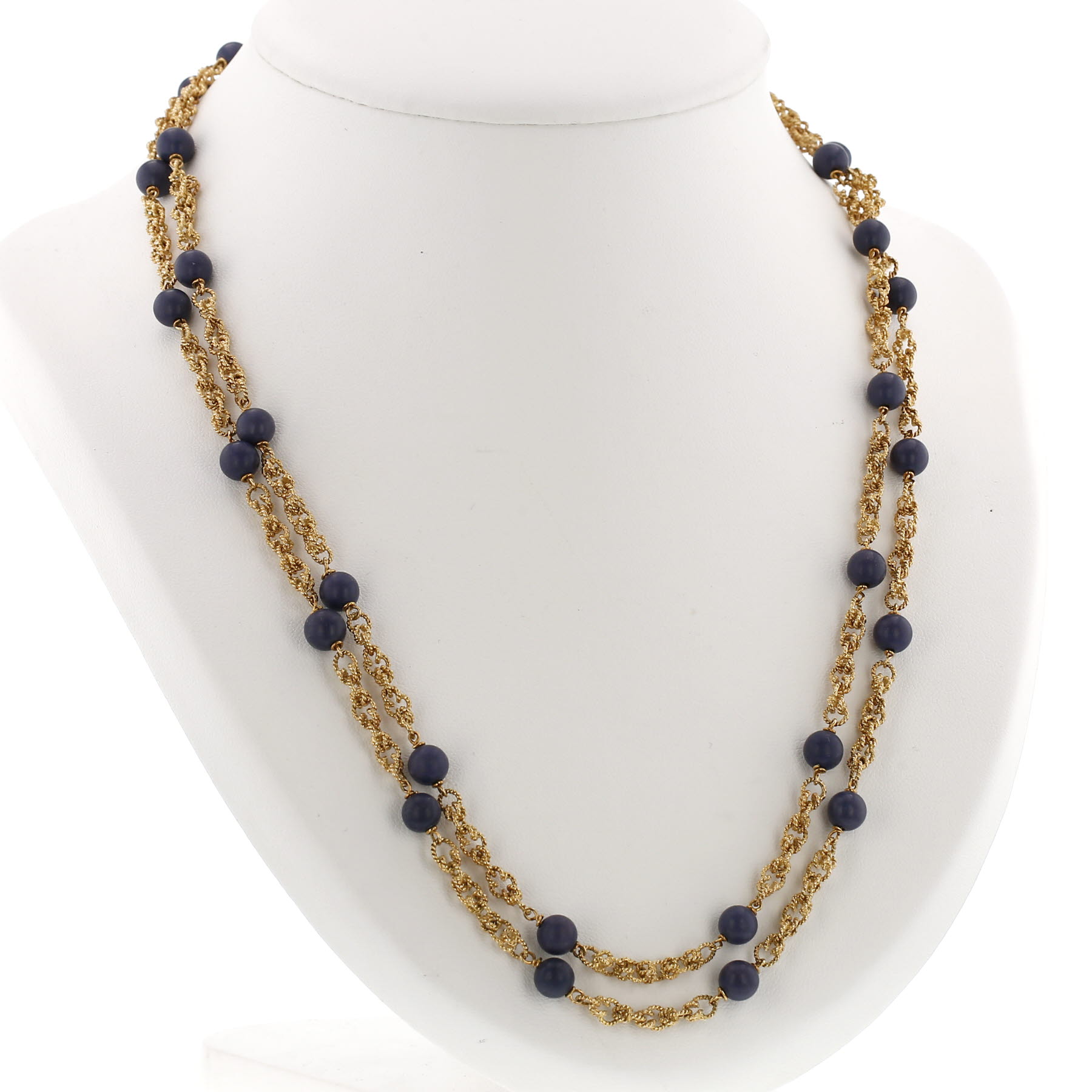 Collana lunga  Boucheron  in oro giallo e lapislazzuli