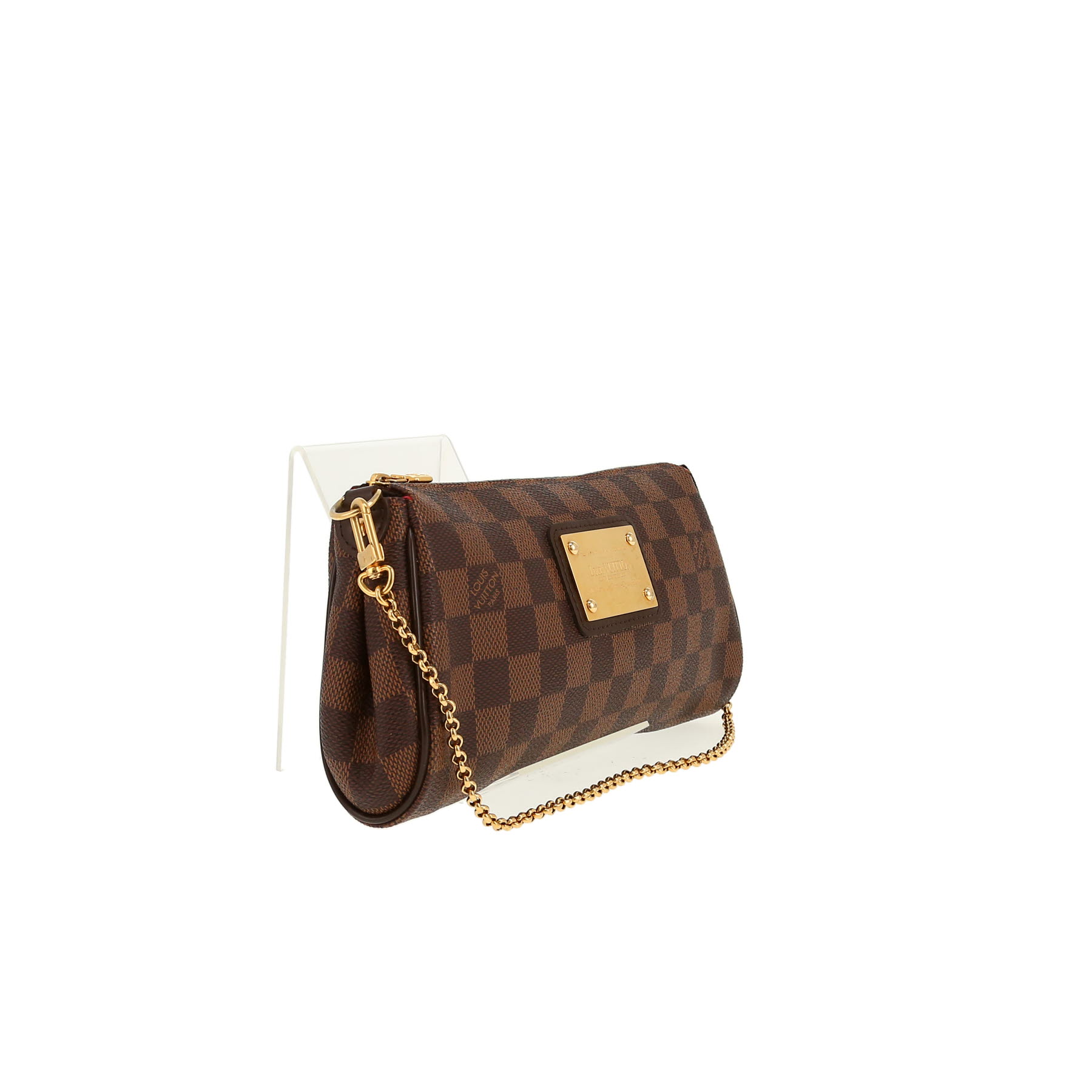 Louis Vuitton  Eva shoulder bag  in ebene damier canvas  and brown leather