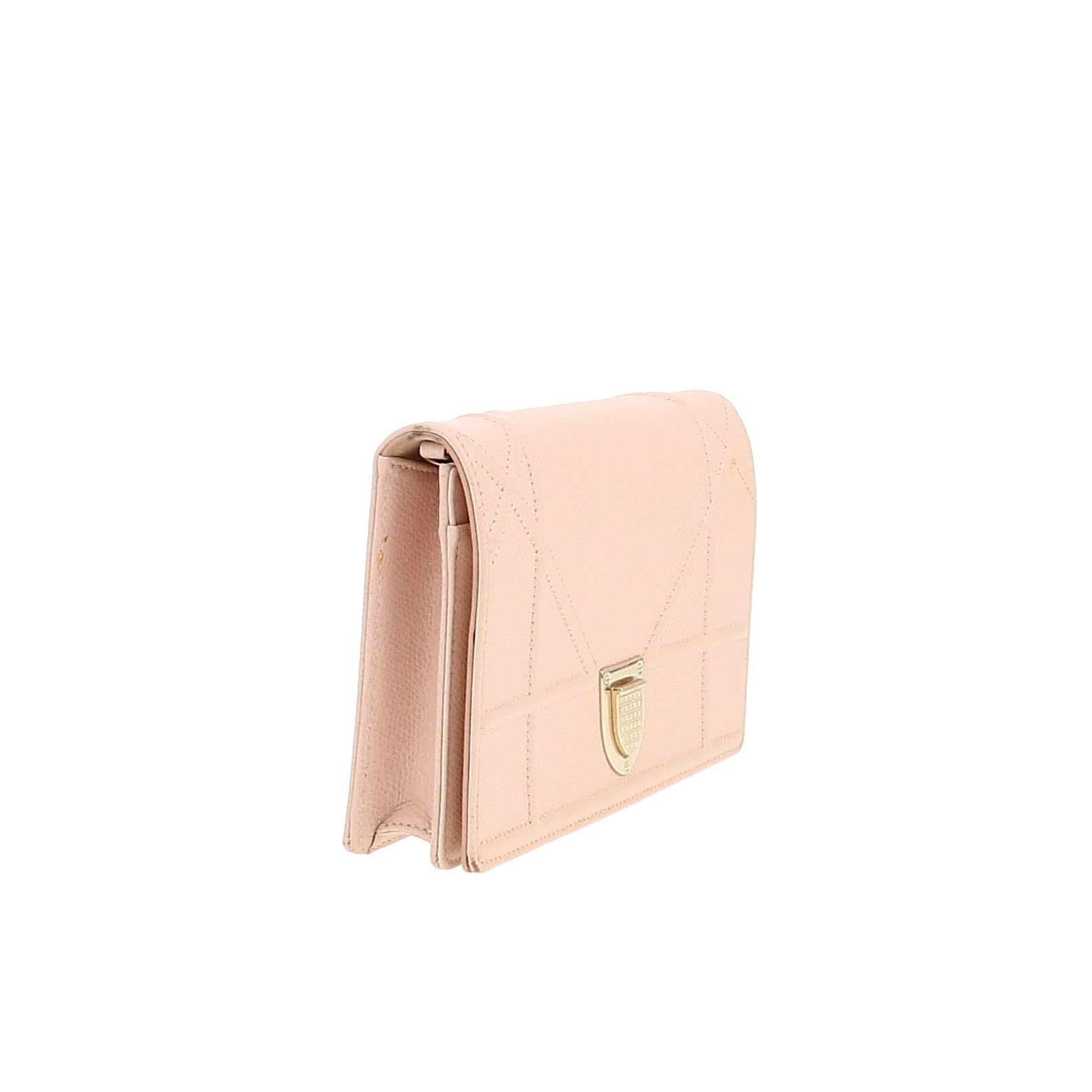 Dior  Diorama Wallet on Chain shoulder bag  in pink grained leather