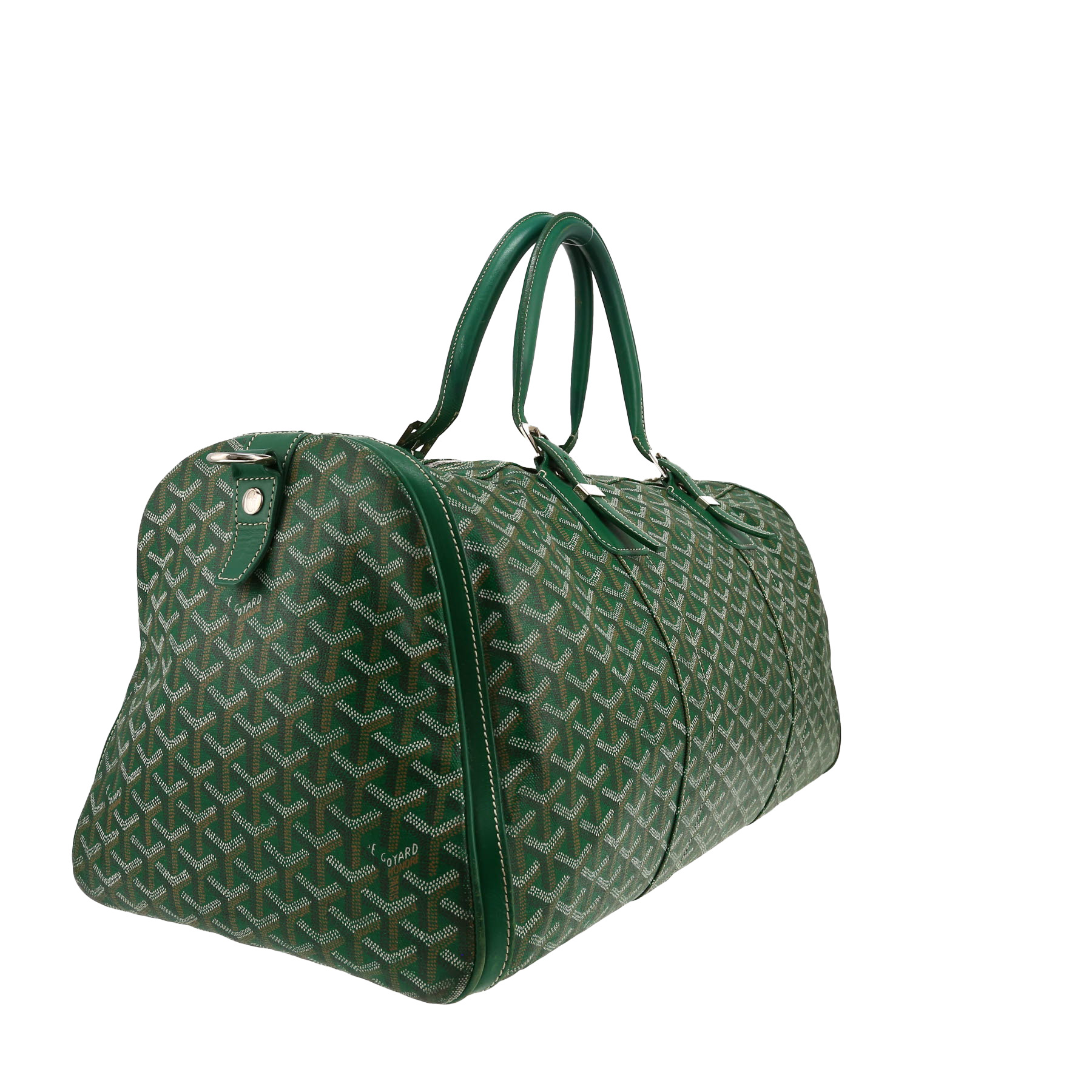 Borsa da viaggio Goyard  Boeing 55 in tela Goyardine verde e pelle verde