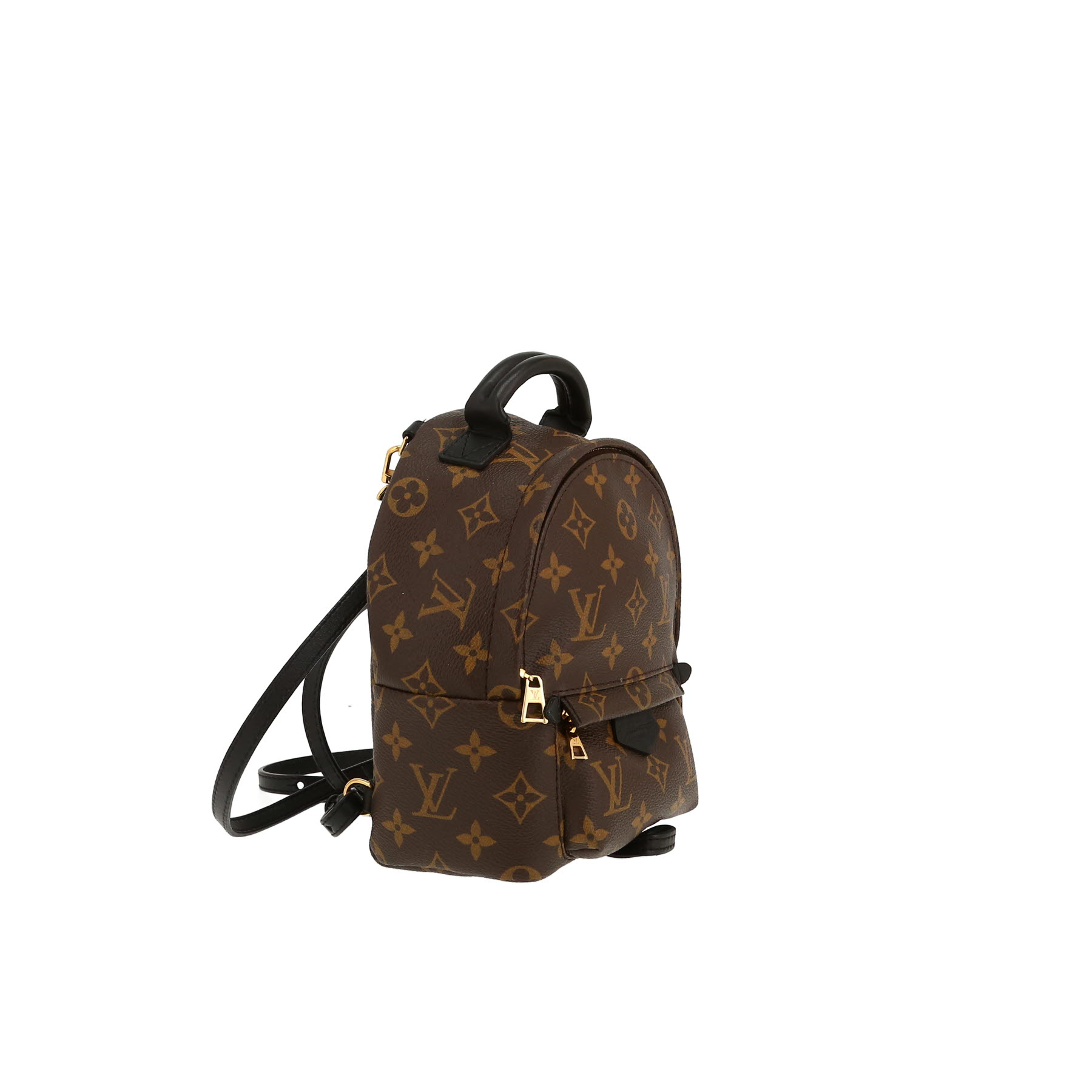 Louis Vuitton  Palm Springs Backpack Mini backpack  in brown monogram canvas  and black leather