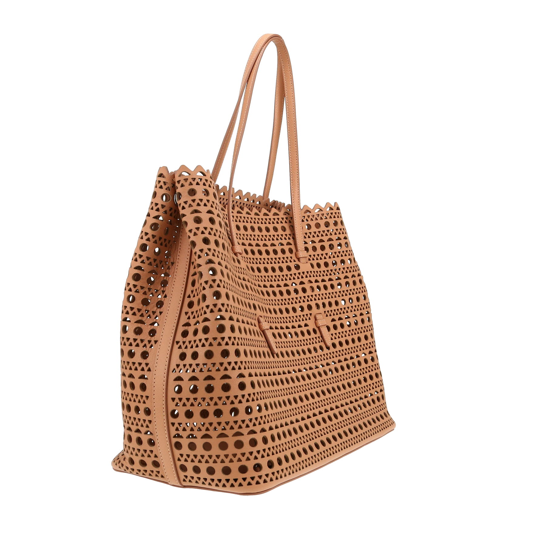 Alaïa  Mina shopping bag  in powder pink leather