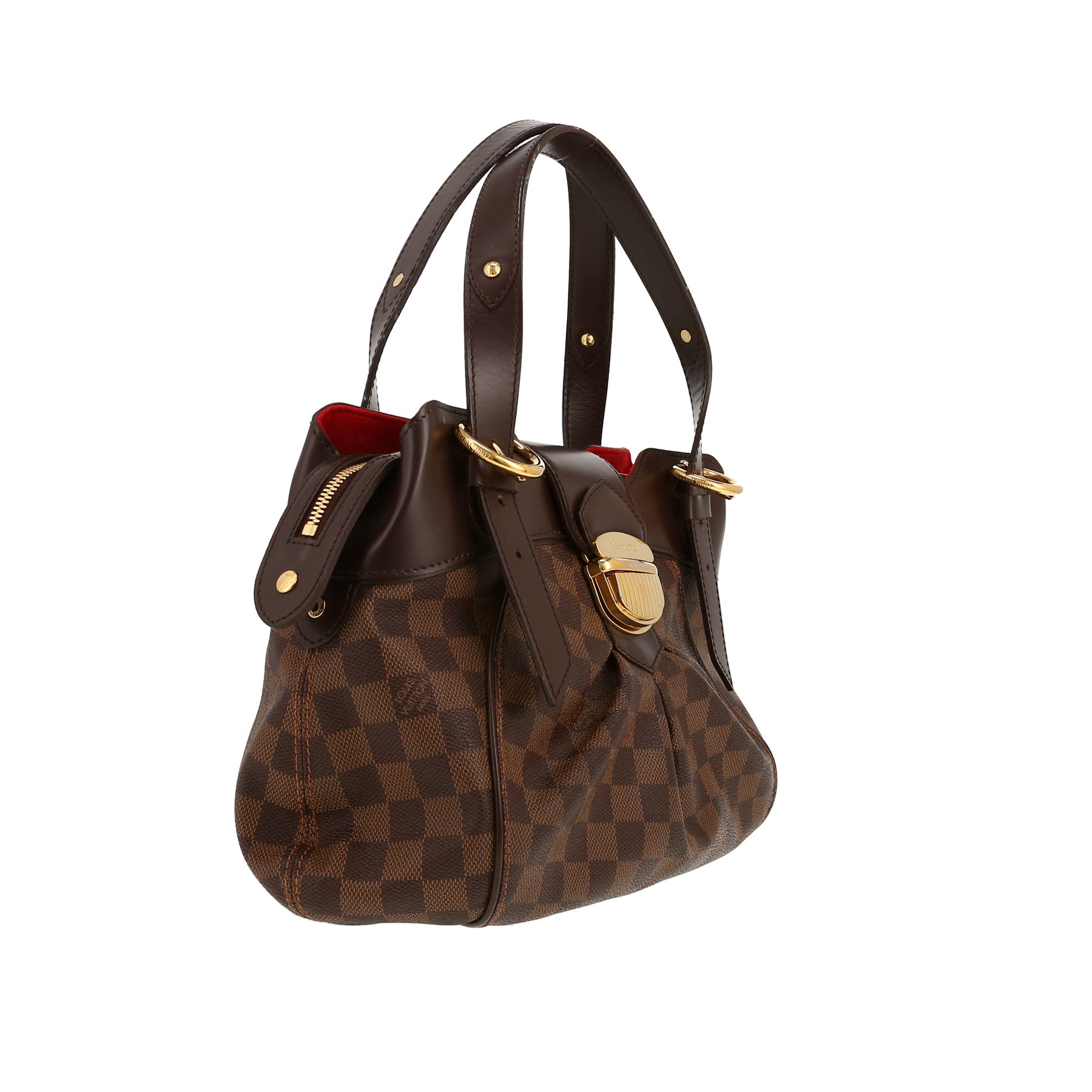 Louis Vuitton  Sistina handbag  in ebene damier canvas  and brown