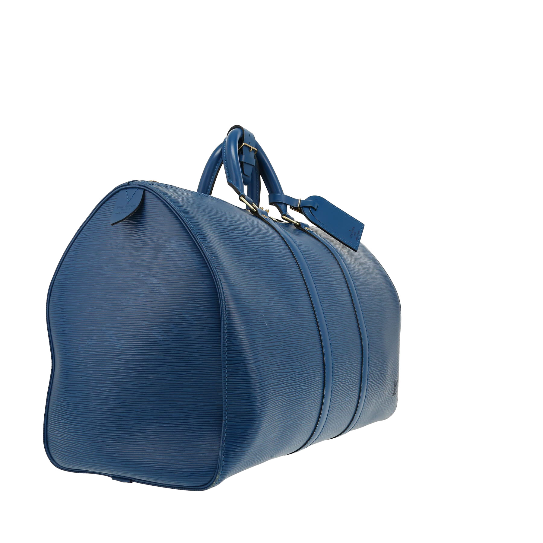 Louis Vuitton  Keepall 45 travel bag  in blue epi leather