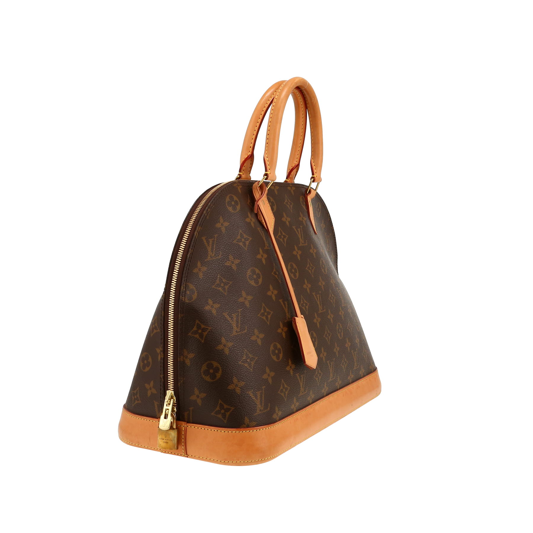 Sac à main Louis Vuitton  Alma en toile monogram marron et cuir naturel Sac à main Louis Vuitton  Alma en toile monogram marron et cuir naturel