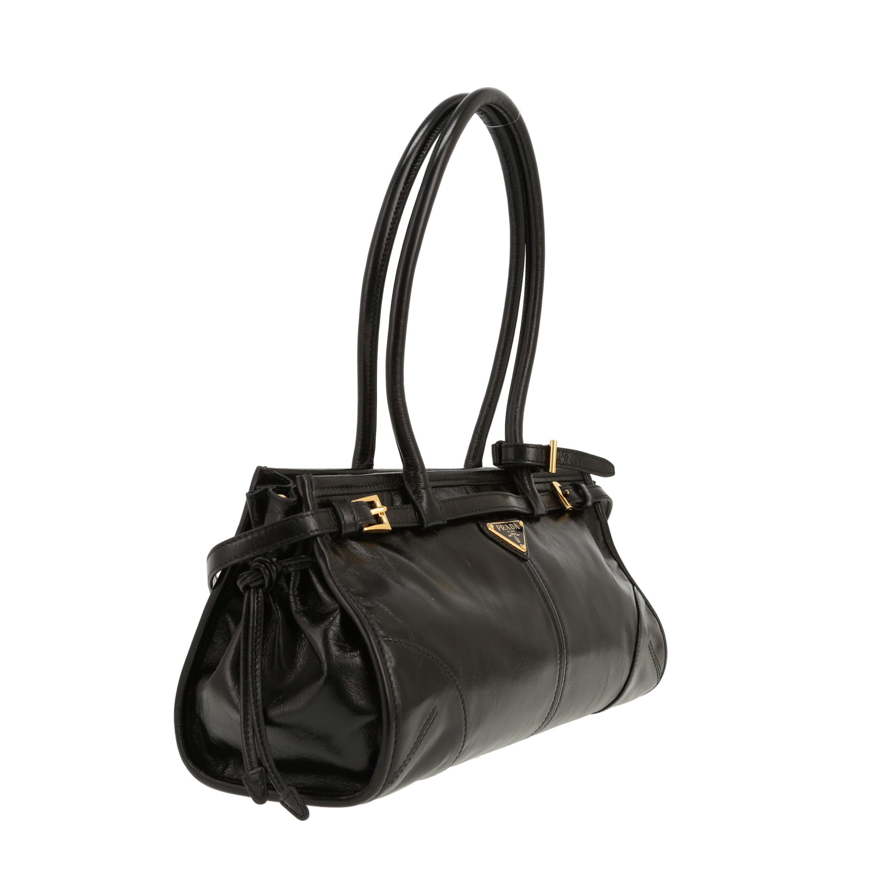 Prada  Bonnie handbag  in black leather