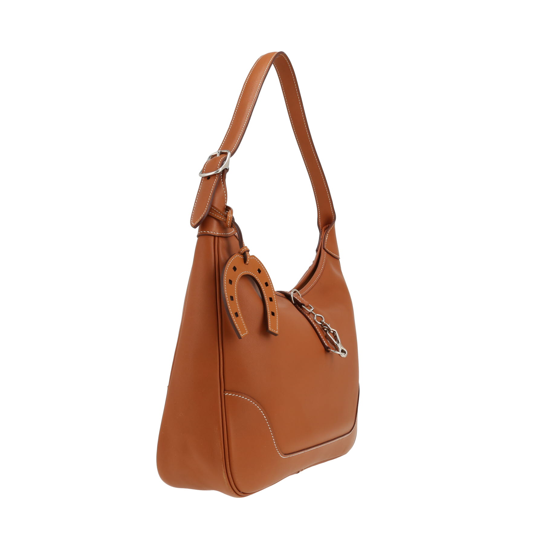 Bolso para llevar al hombro o en la mano Hermès  Trim en cuero swift color oro