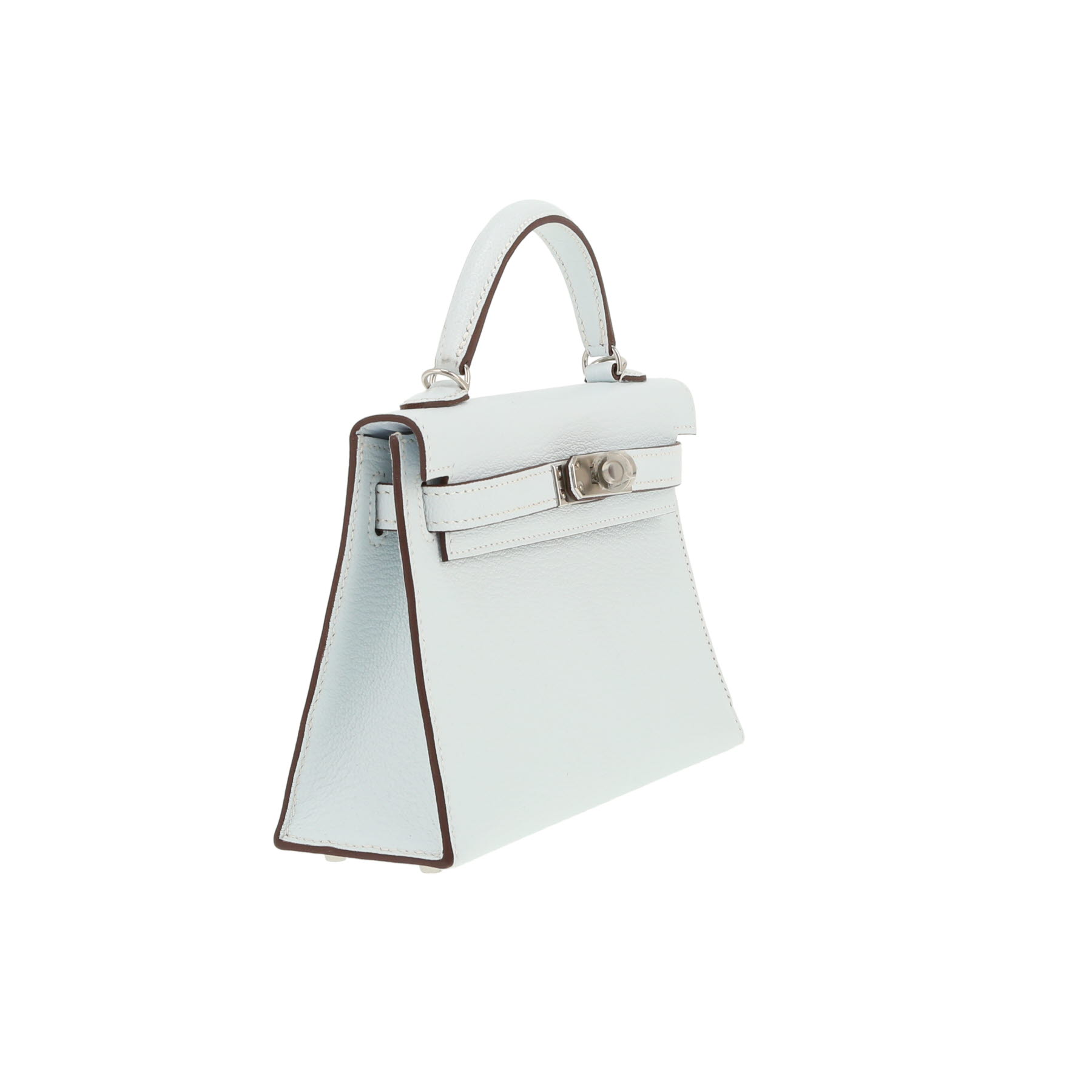 Hermès  Kelly 20 cm shoulder bag  in Bleu Glacier Mysore leather