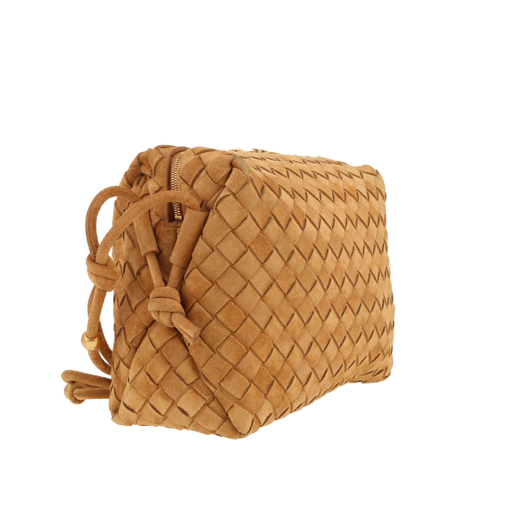 Borsa a tracolla Bottega Veneta  Camera Loop in intrecciato Veau velours marrone