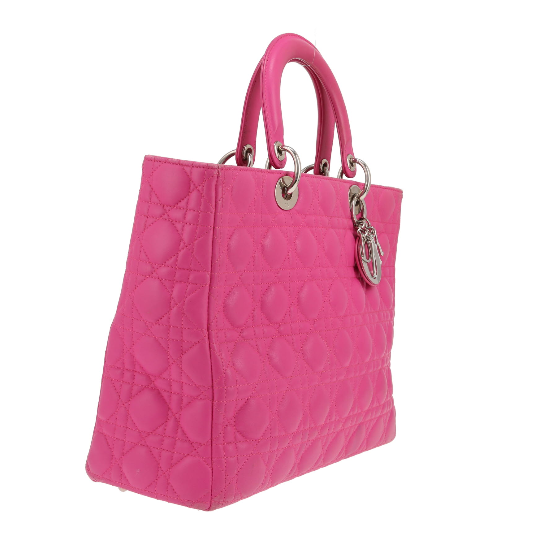 Dior  Lady Dior handbag  in pink leather cannage