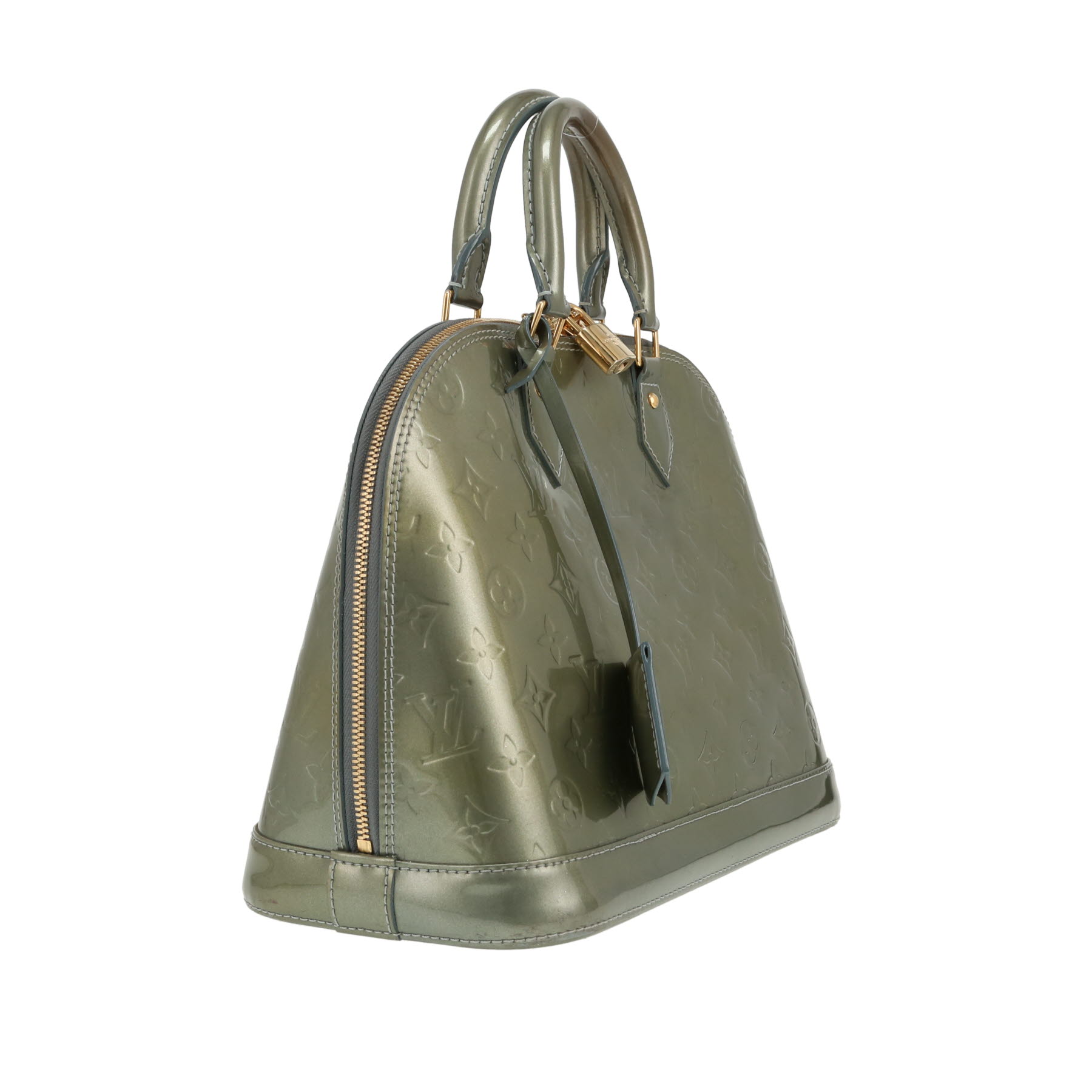 Louis Vuitton  Alma handbag  in green monogram patent leather