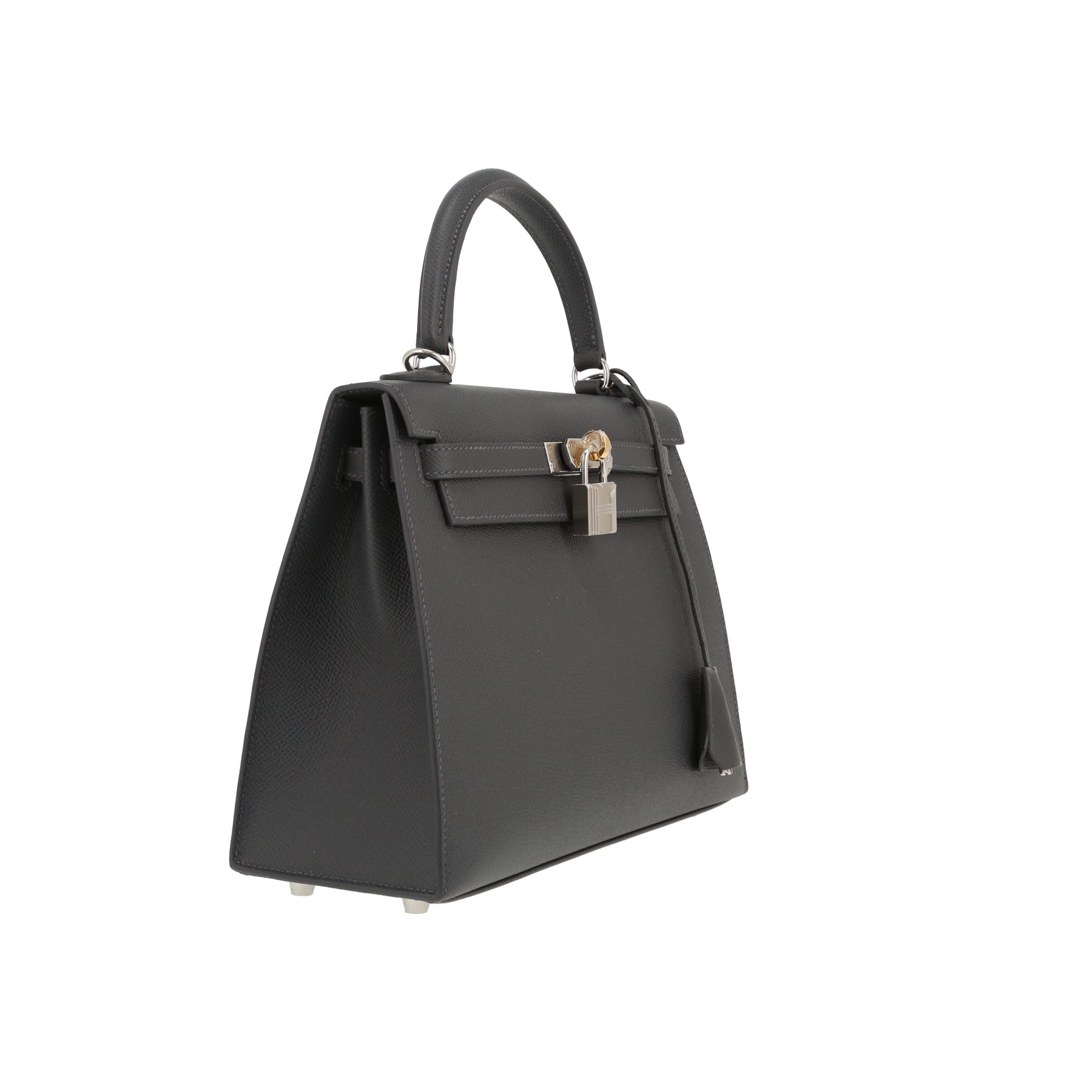Borsa Hermès  Kelly 25 cm in pelle Epsom grigio Ardoise