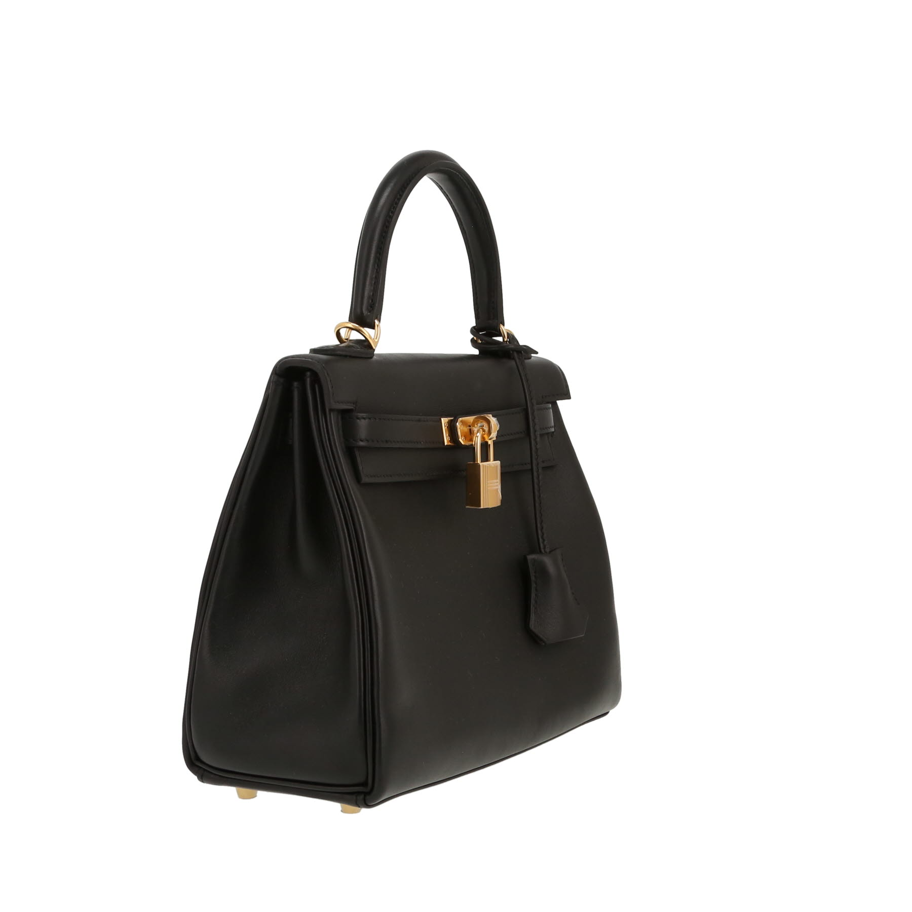 Hermès  Kelly 25 cm handbag  in black Swift leather