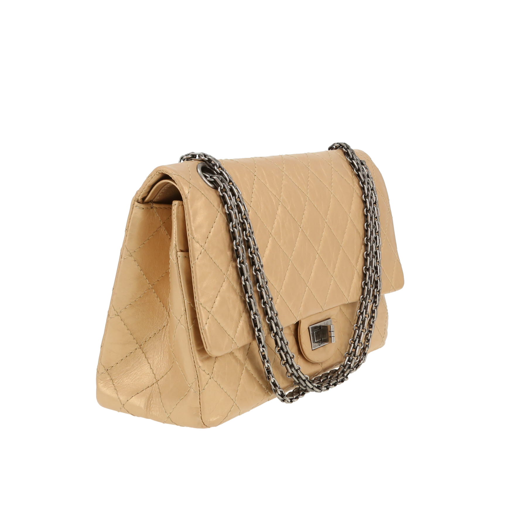 Chanel  2.55 shoulder bag  in gold quilted leather