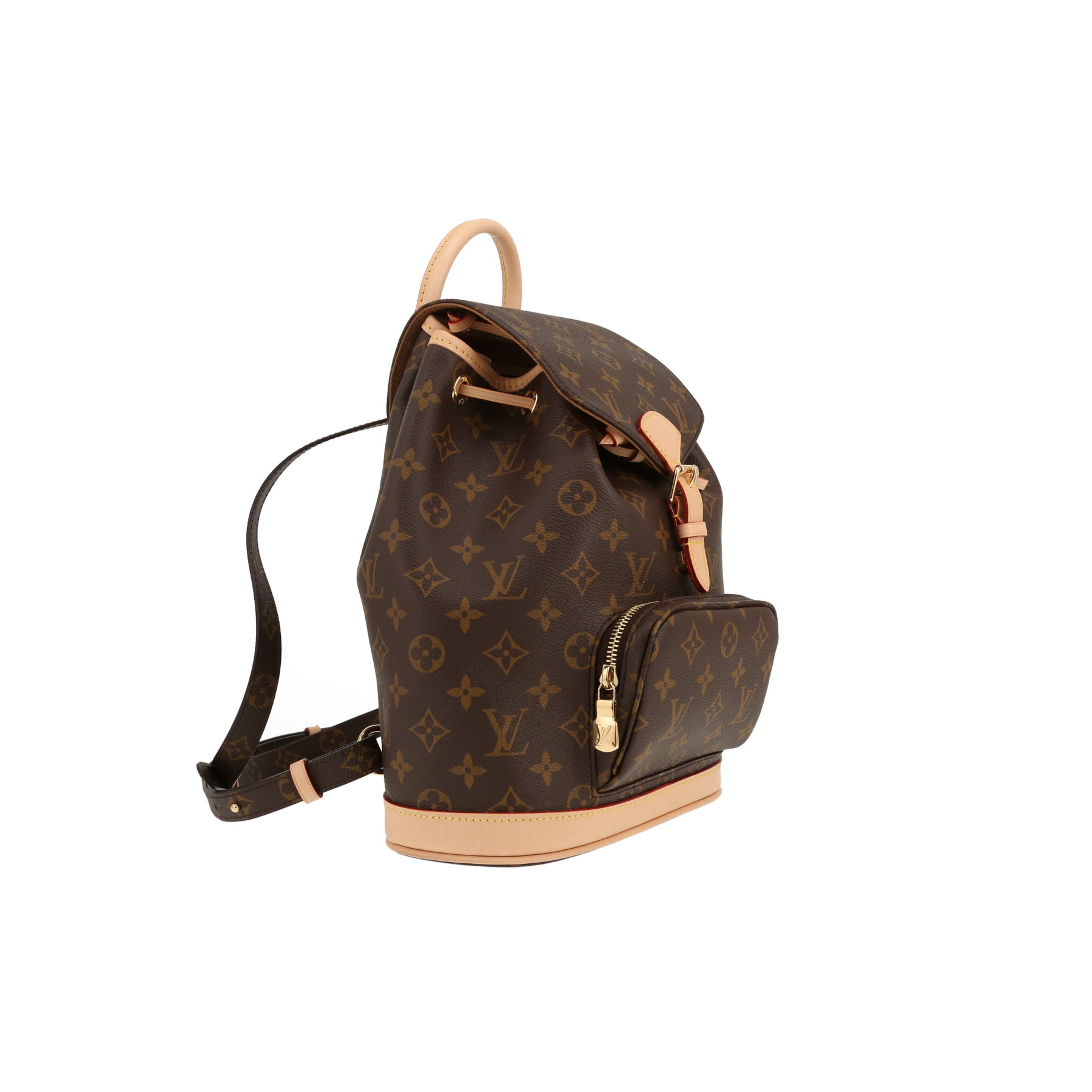 Louis Vuitton  Montsouris backpack  in brown monogram canvas  and natural leather