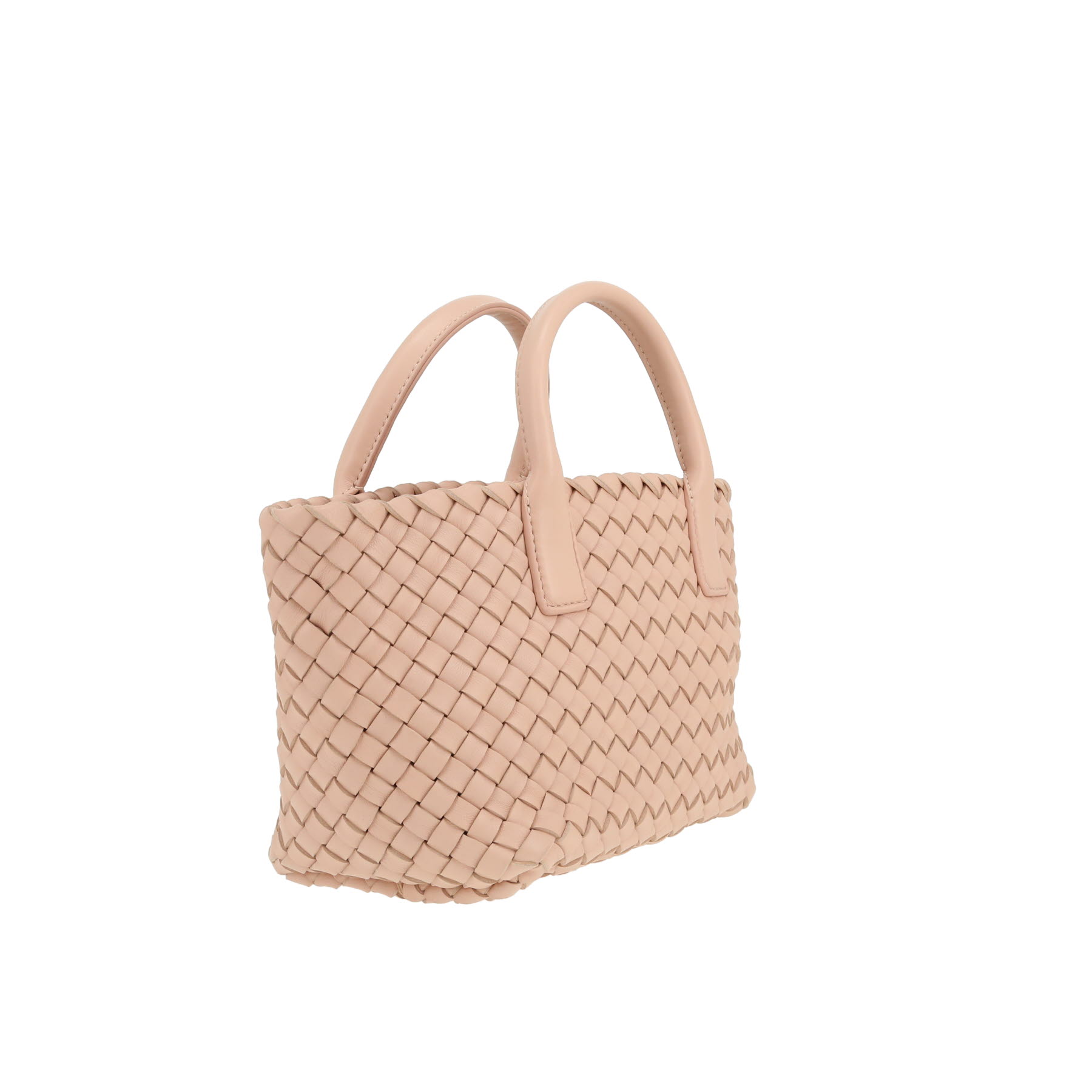 Bottega Veneta Cabat Mini shoulder bag in pink intrecciato leather
