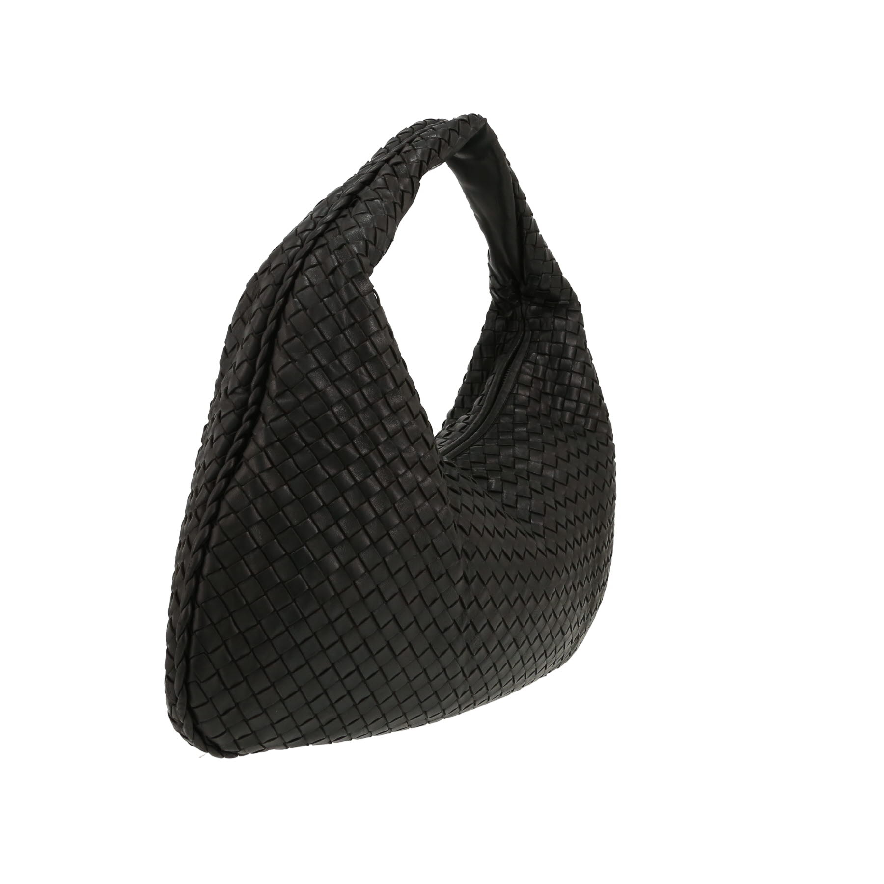 Bottega Veneta  Veneta handbag  in black intrecciato leather