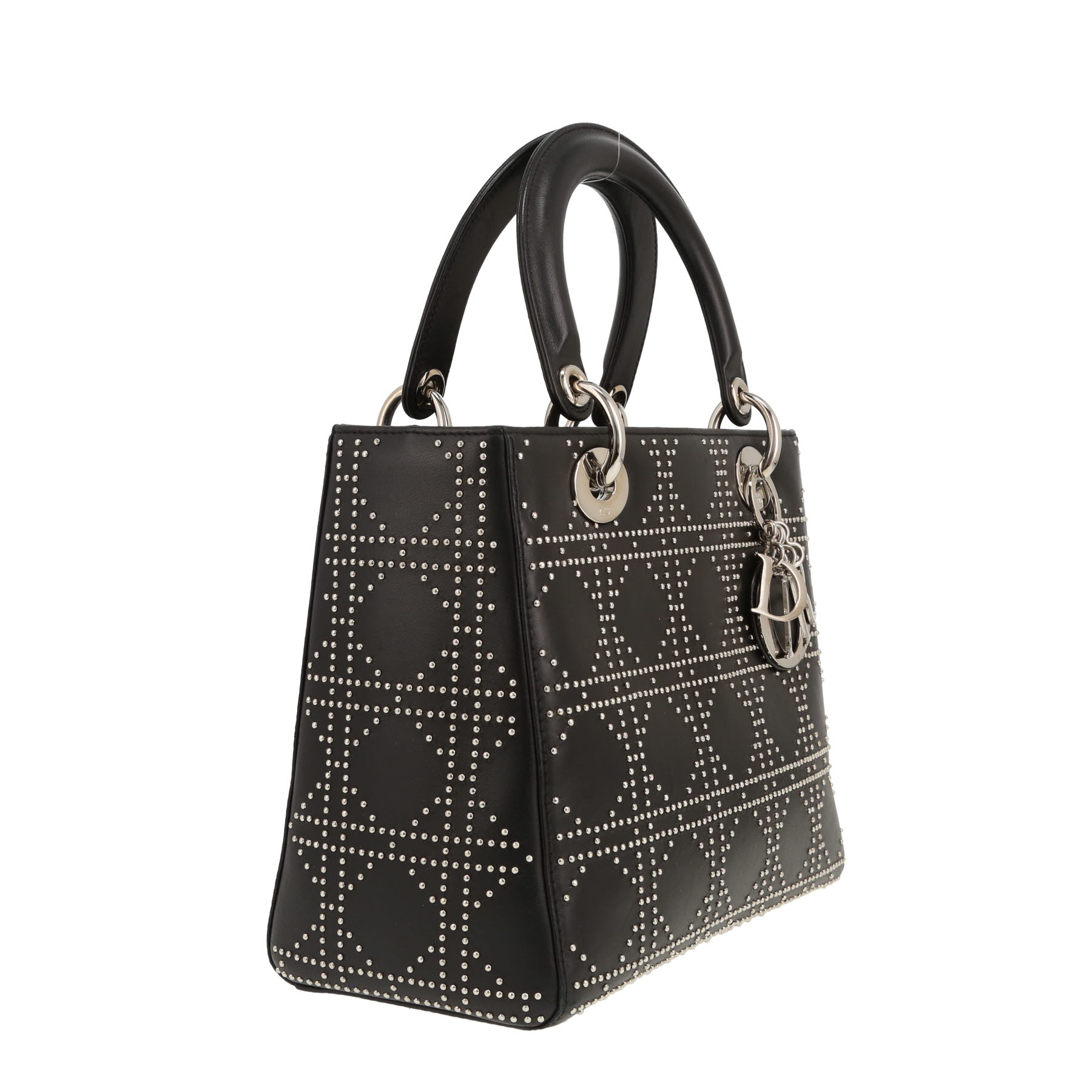 Dior  Lady Dior handbag  in black leather