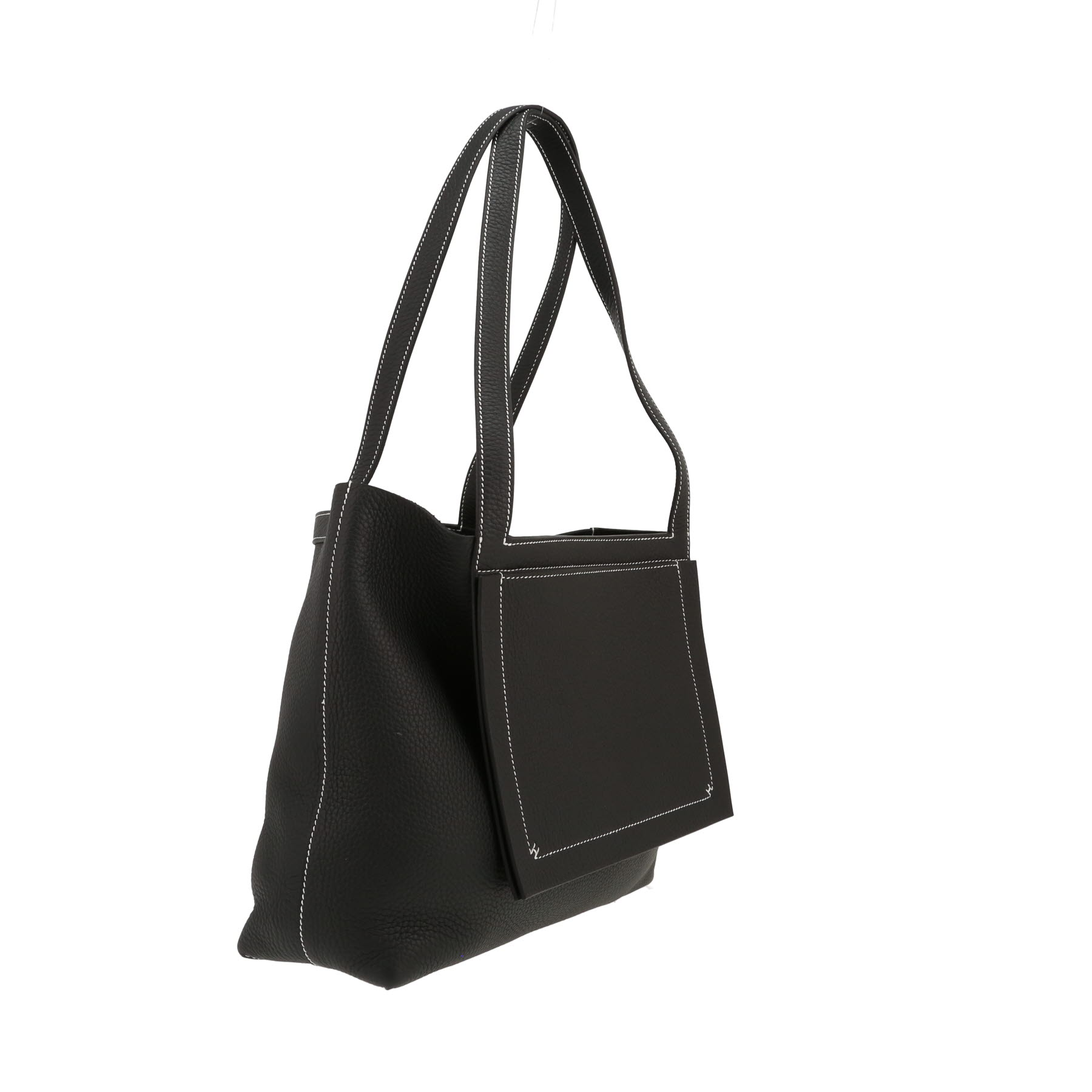 Hermès  Cabasellier shopping bag  in black leather taurillon clémence