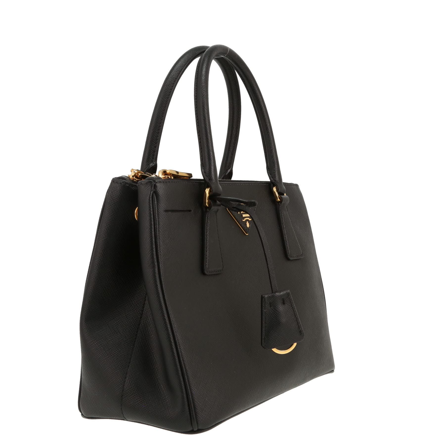Prada  Galleria handbag  in black leather saffiano