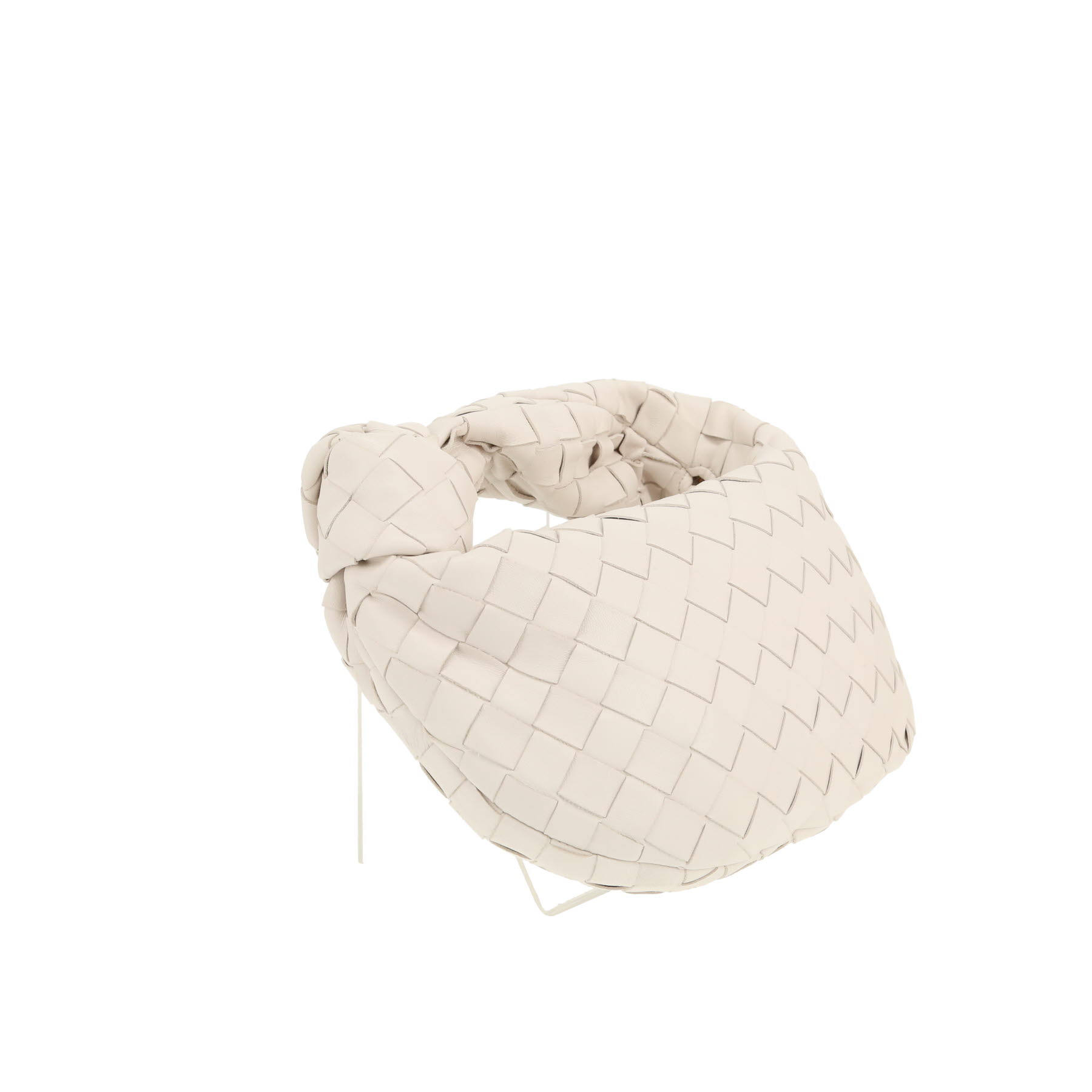 Sac à main Bottega Veneta  Mini Jodie en cuir intrecciato blanc