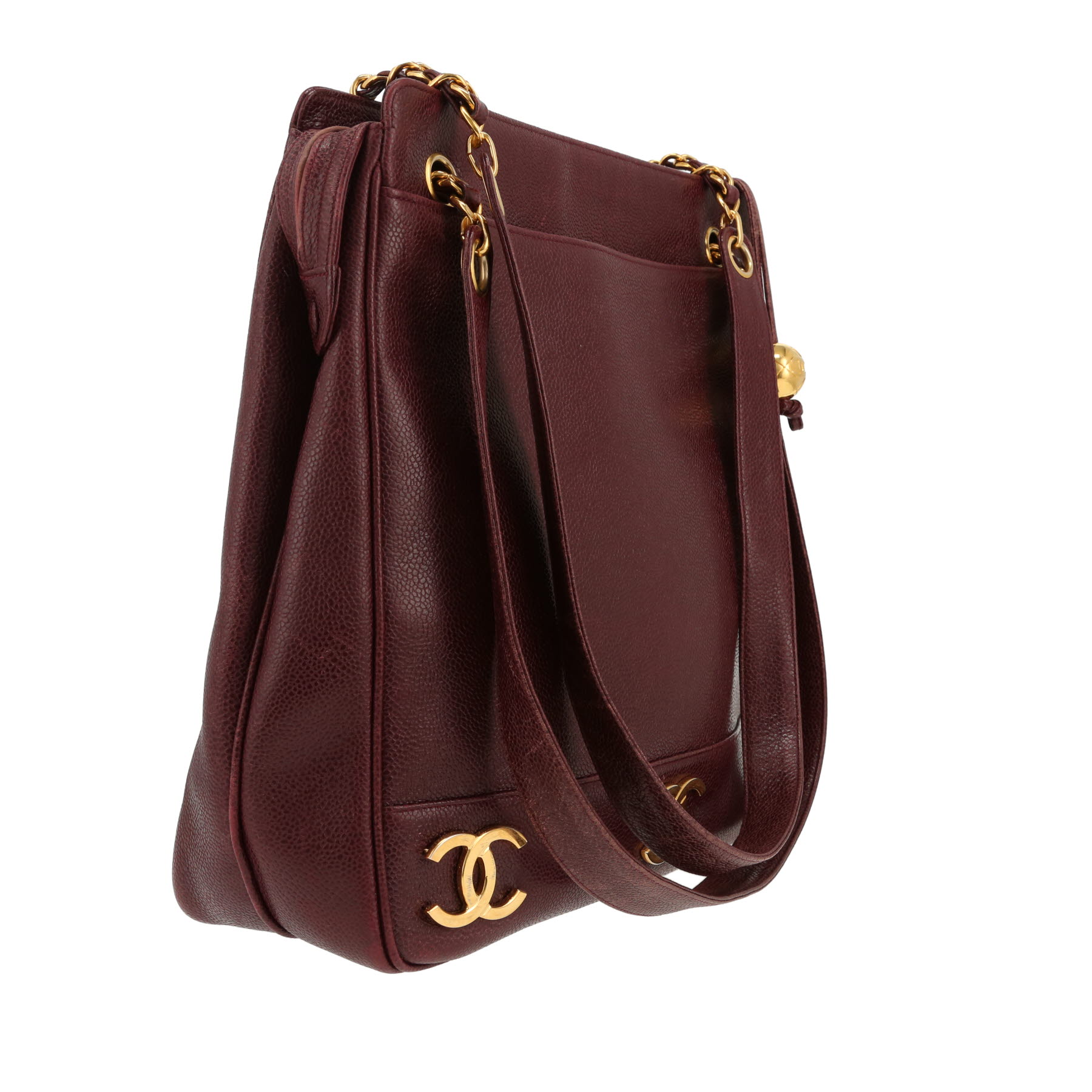 Chanel  Triple Coco handbag  in burgundy grained leather