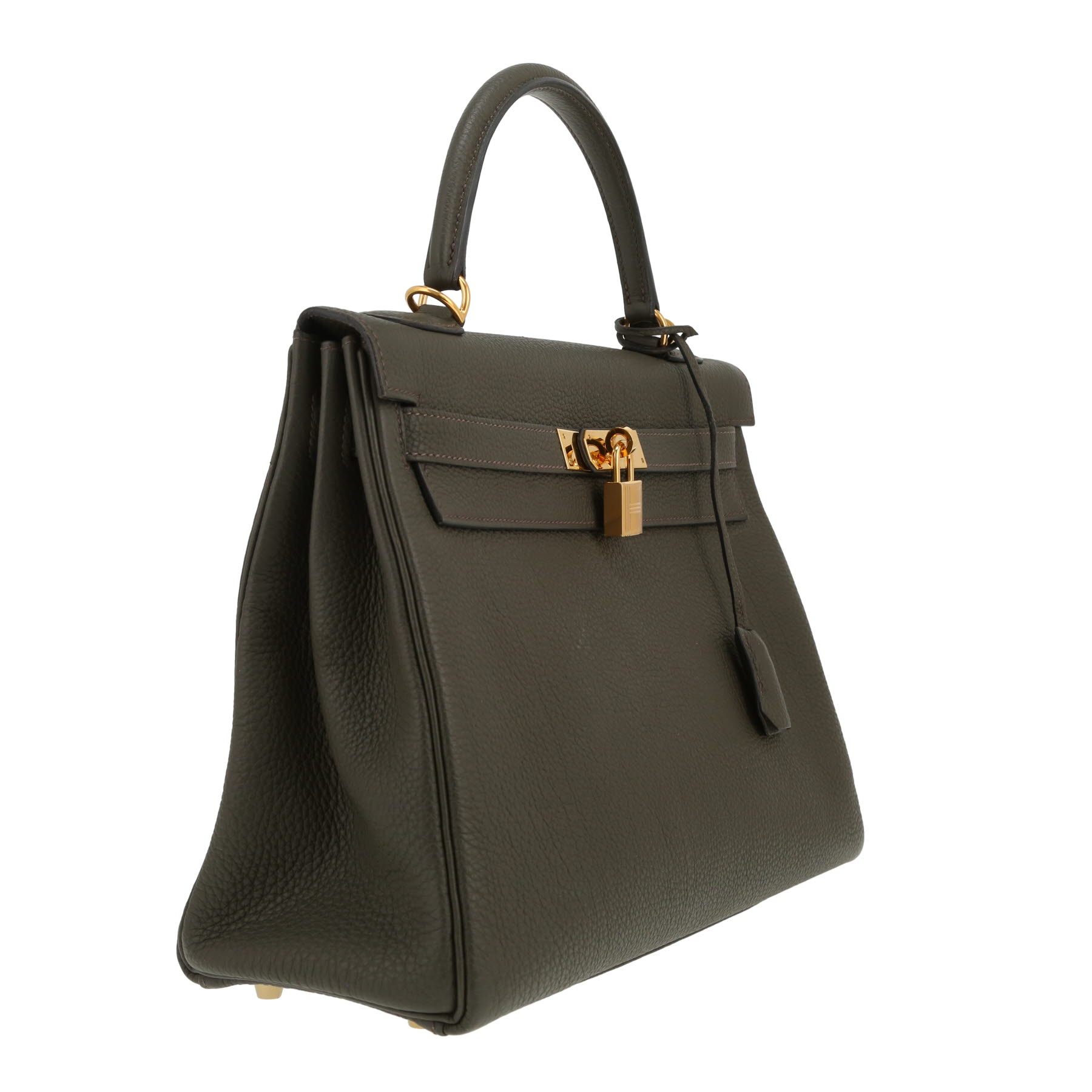 Borsa Hermès  Kelly 32 cm in pelle togo Vert de Gris