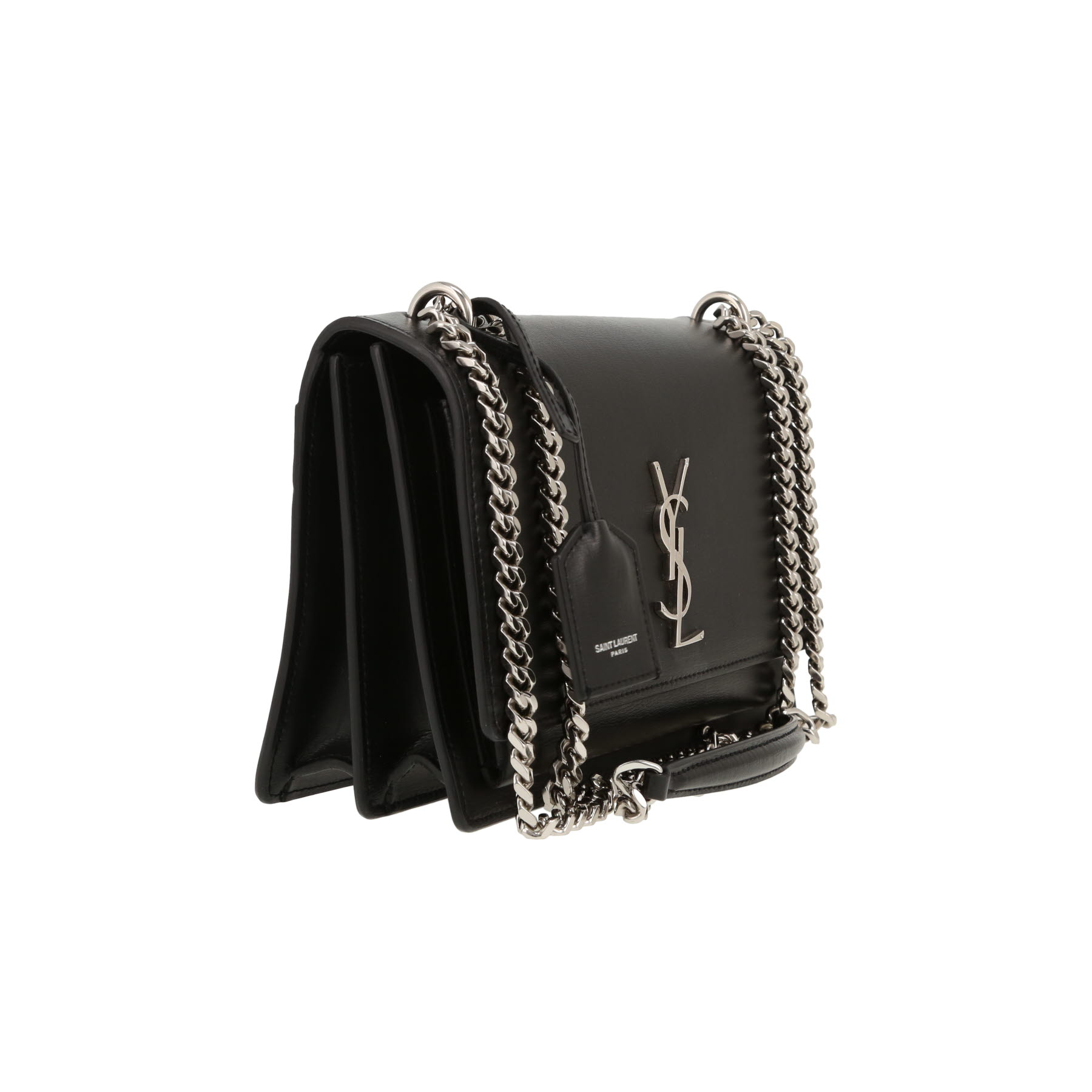 Saint Laurent  Sunset handbag  in black leather