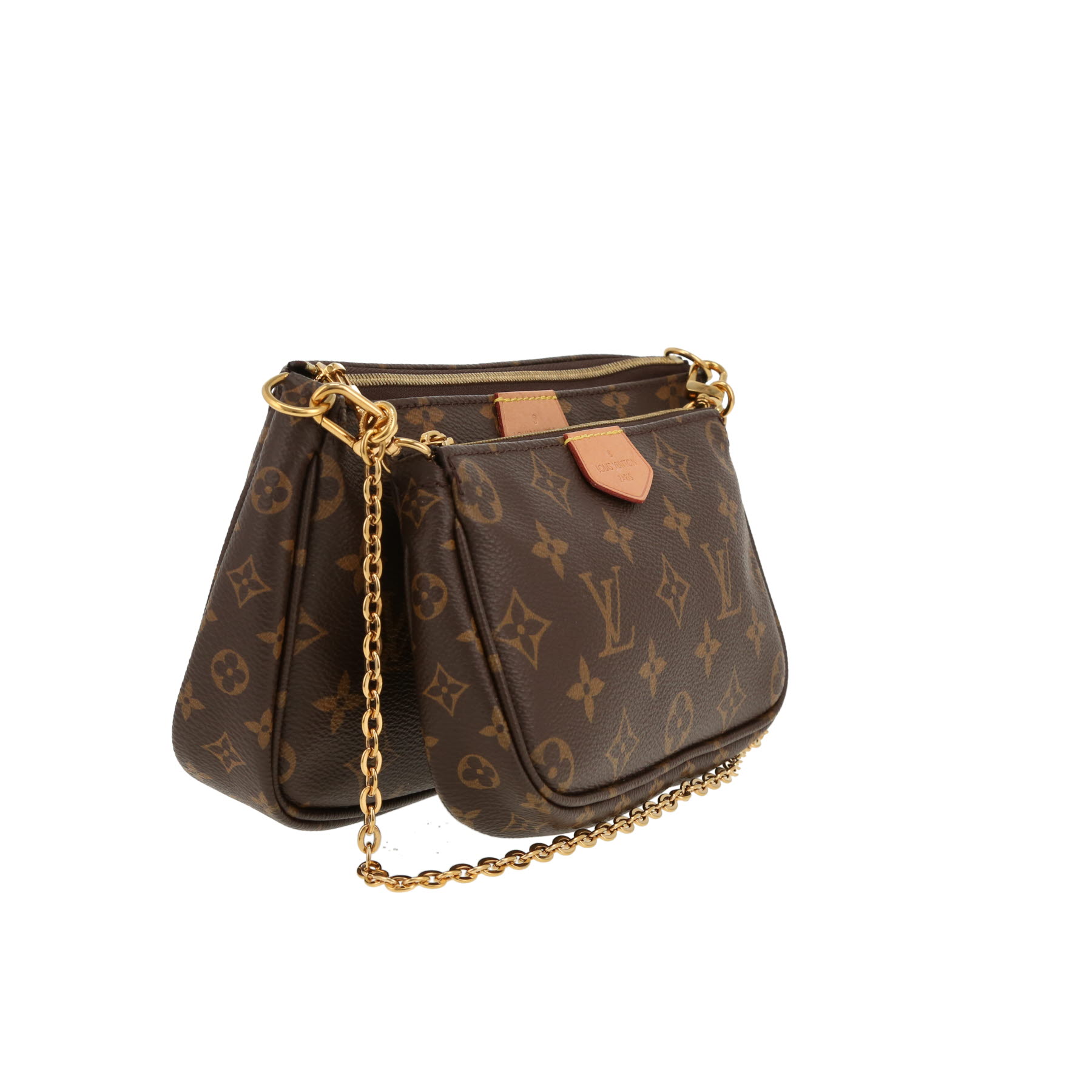 Louis Vuitton  Multi-Pochette shoulder bag  in brown monogram canvas  and natural leather