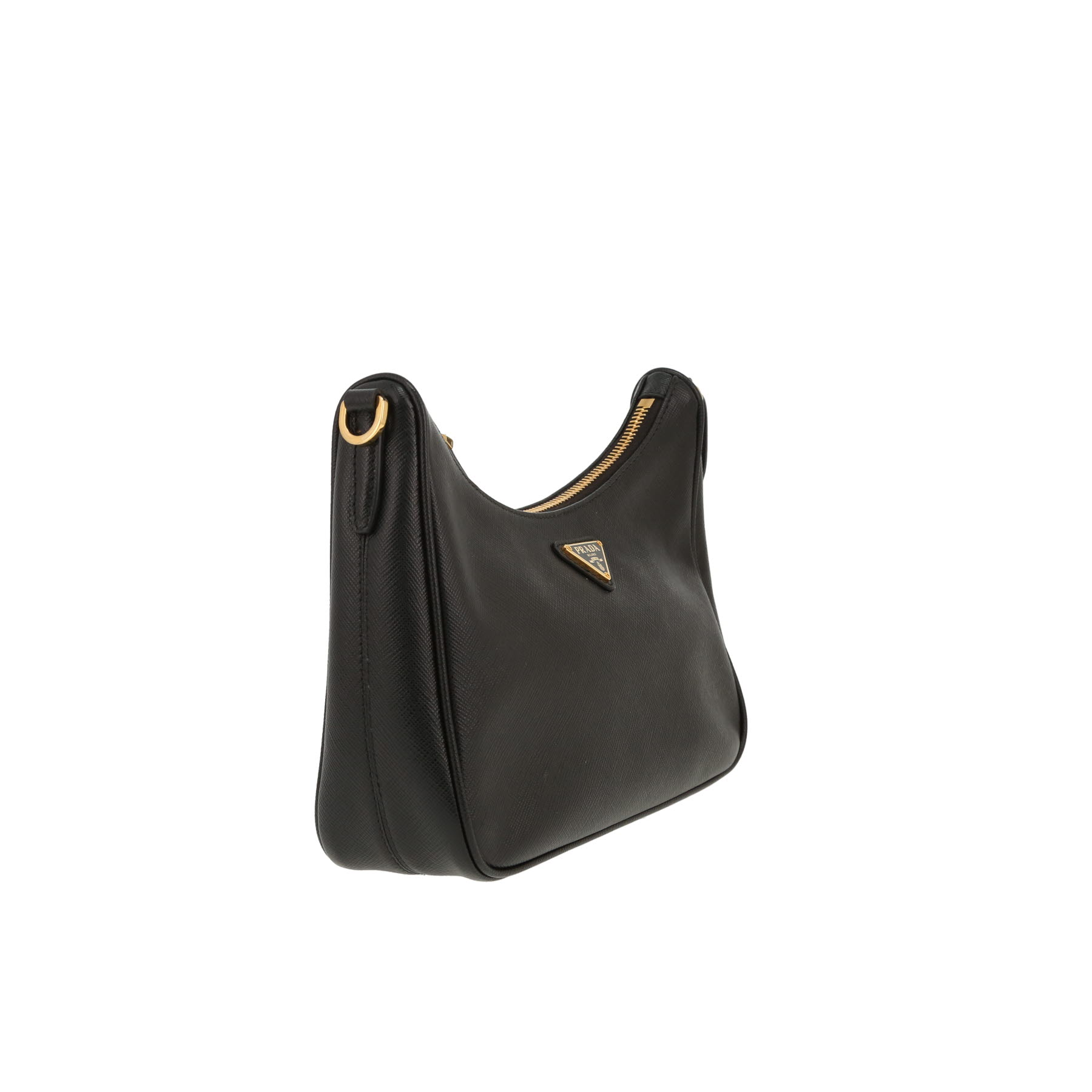 Sac bandoulière Prada   en cuir saffiano noir