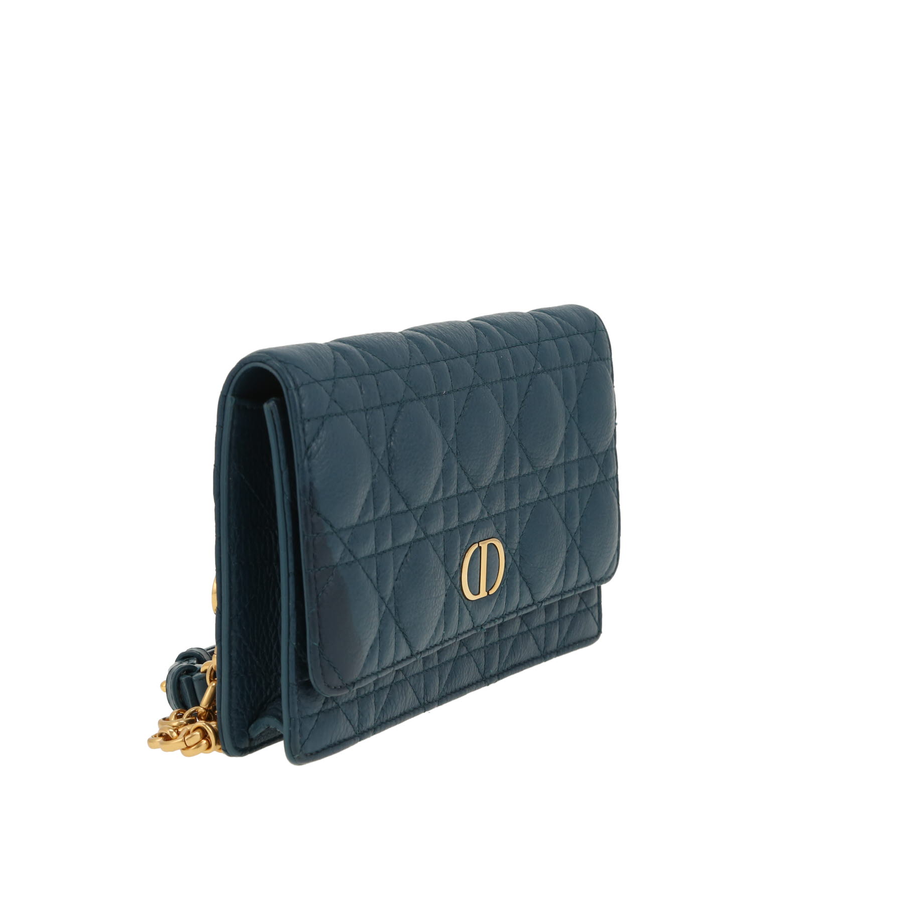 Dior  Caro clutch-belt  in blue grained leather
