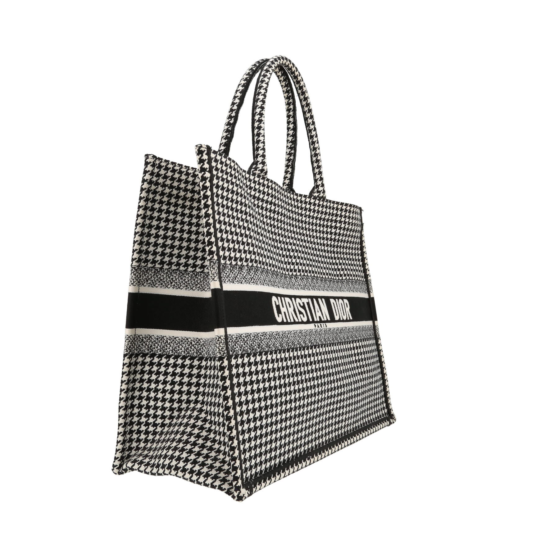 Bolso Cabás Dior  Book Tote en lona negra y blanca