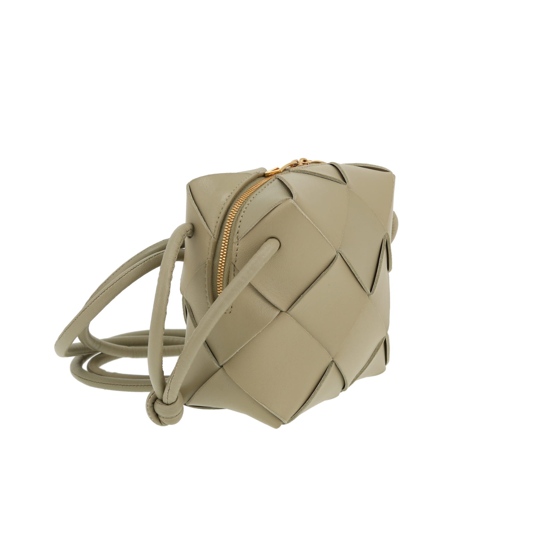 Borsa a tracolla Bottega Veneta  Camera mini  in pelle intrecciata verde kaki