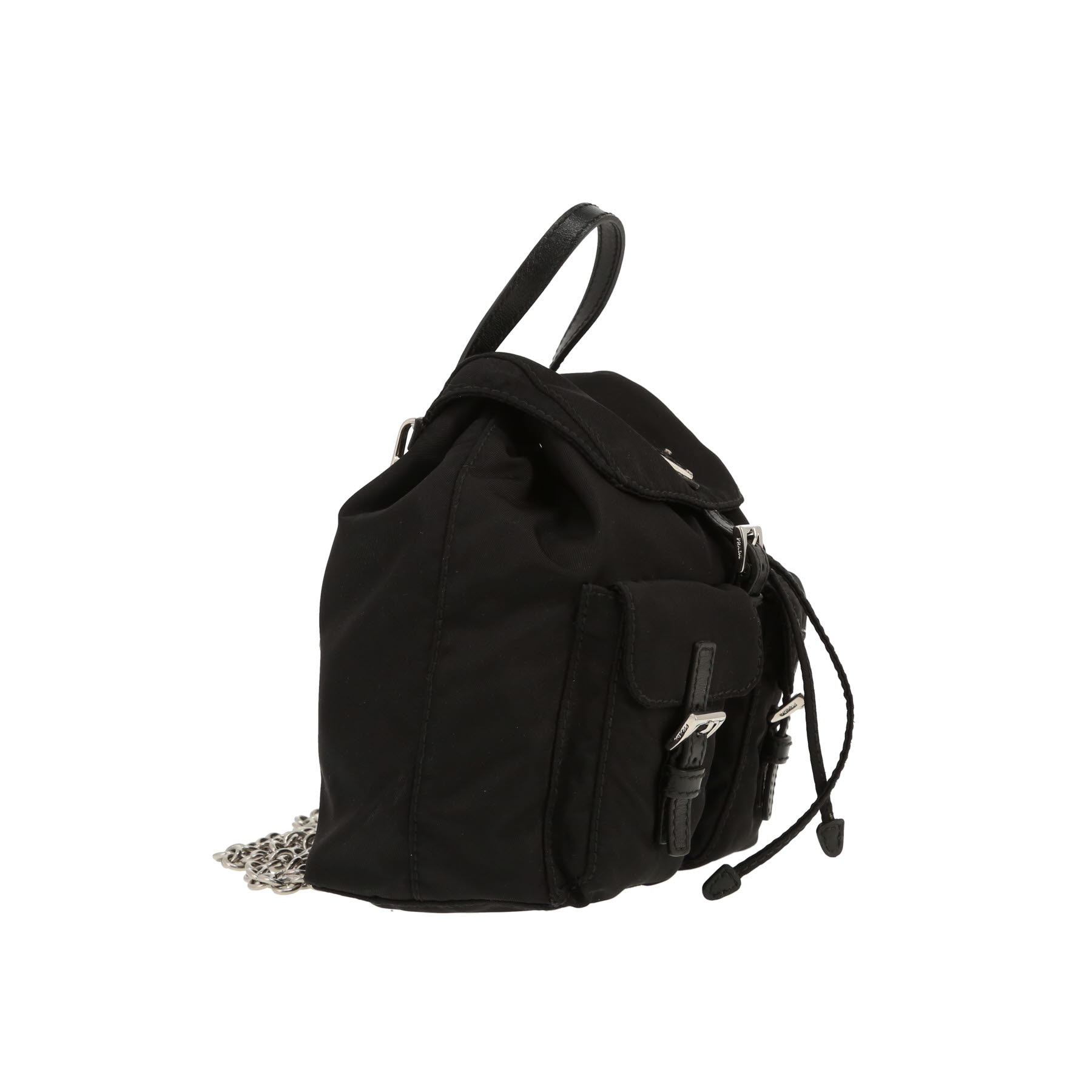 Borsa a tracolla Prada   in tela e pelle nera