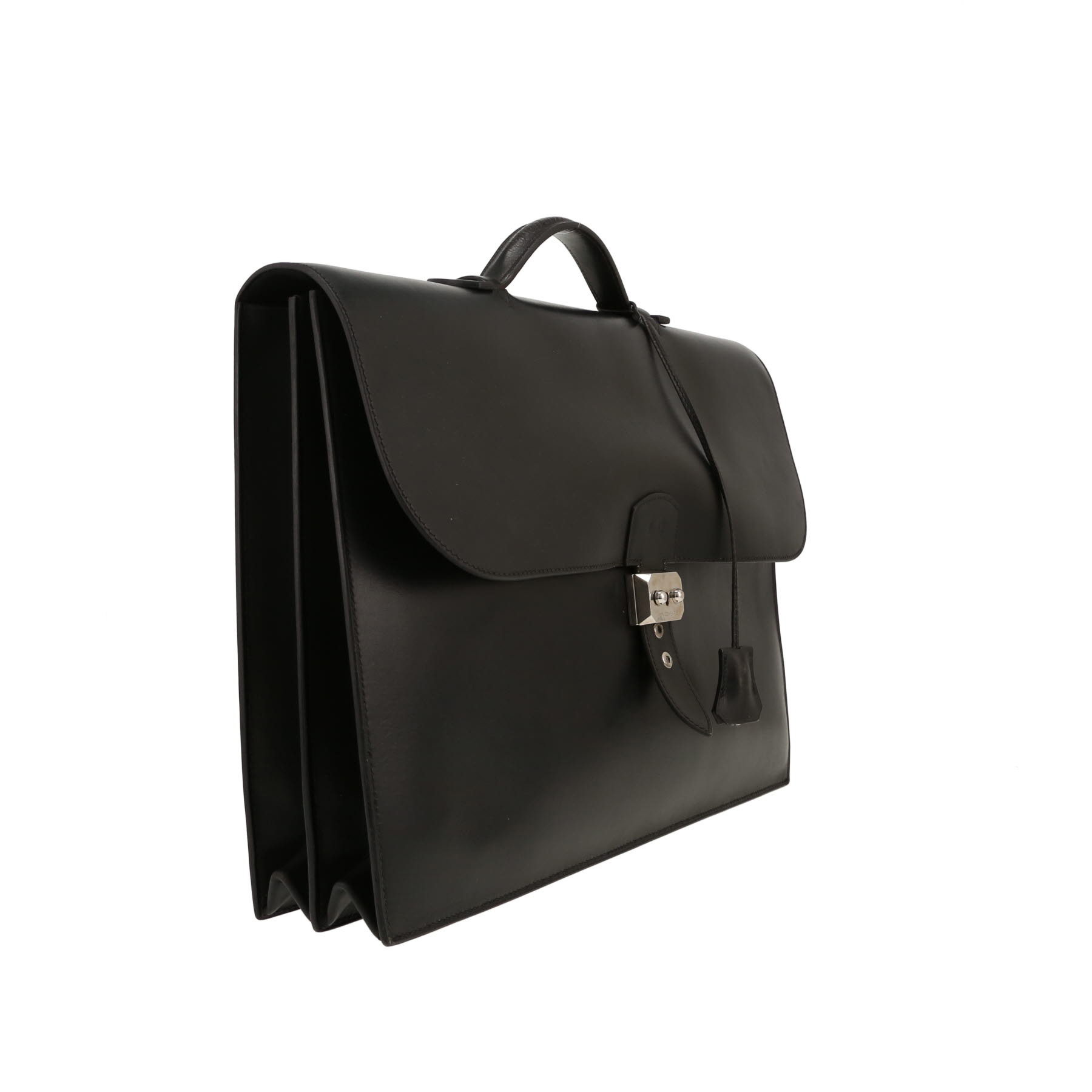 Porte-documents Hermès  Sac à dépêches en cuir box noir