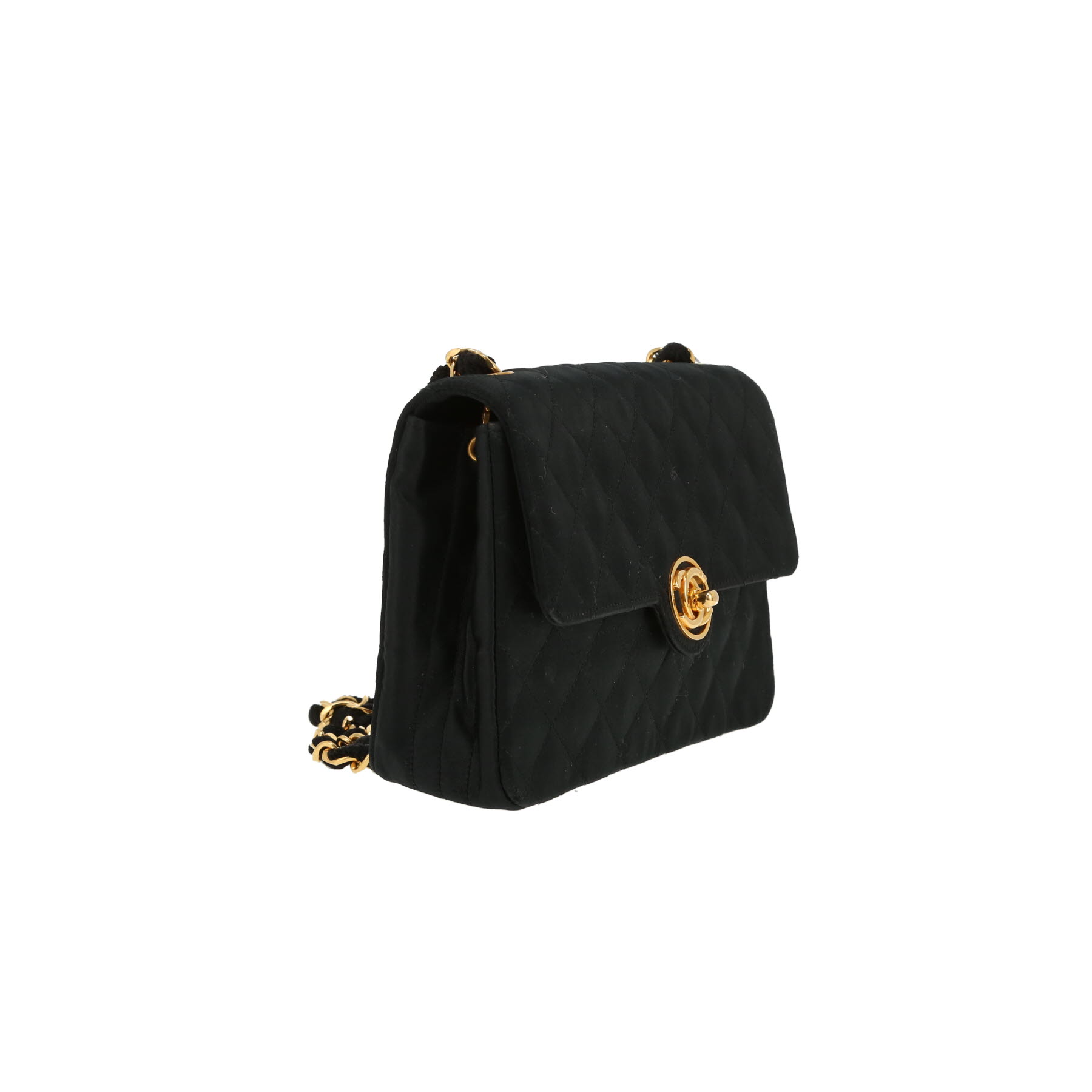 Borsa a tracolla Chanel  Timeless Mini Carré in raso nero