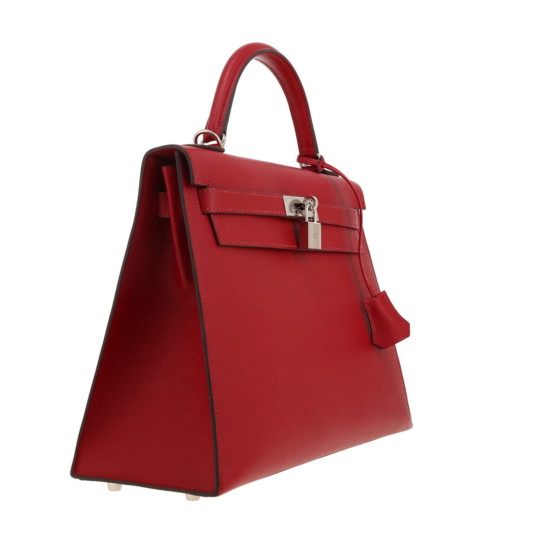 Borsa Hermès  Kelly 32 cm in pelle Epsom rosso granata