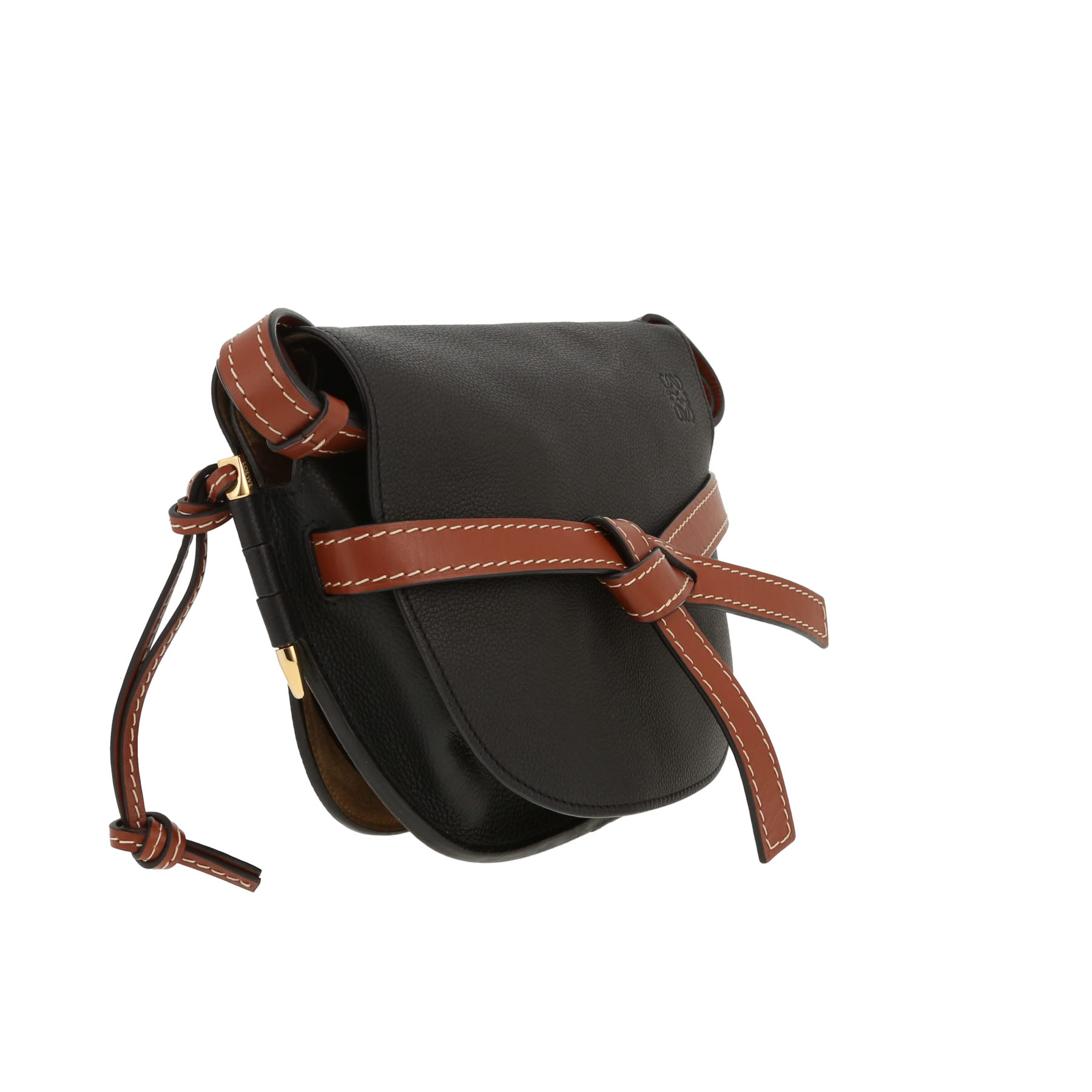 Loewe  Gate shoulder bag  in black and brown grained leather