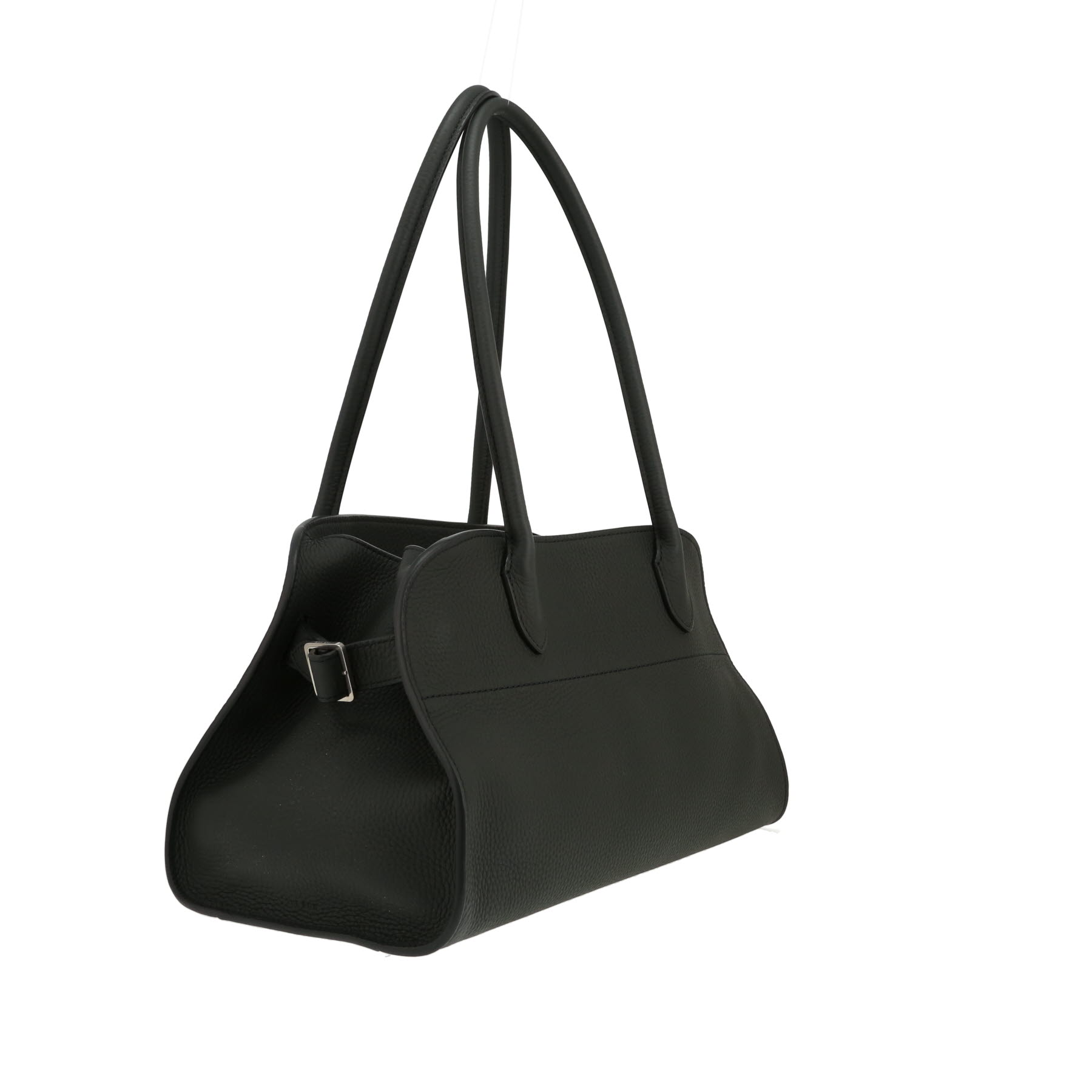 Sac porté épaule The Row  Margaux Shoulder en cuir grainé vert-foncé