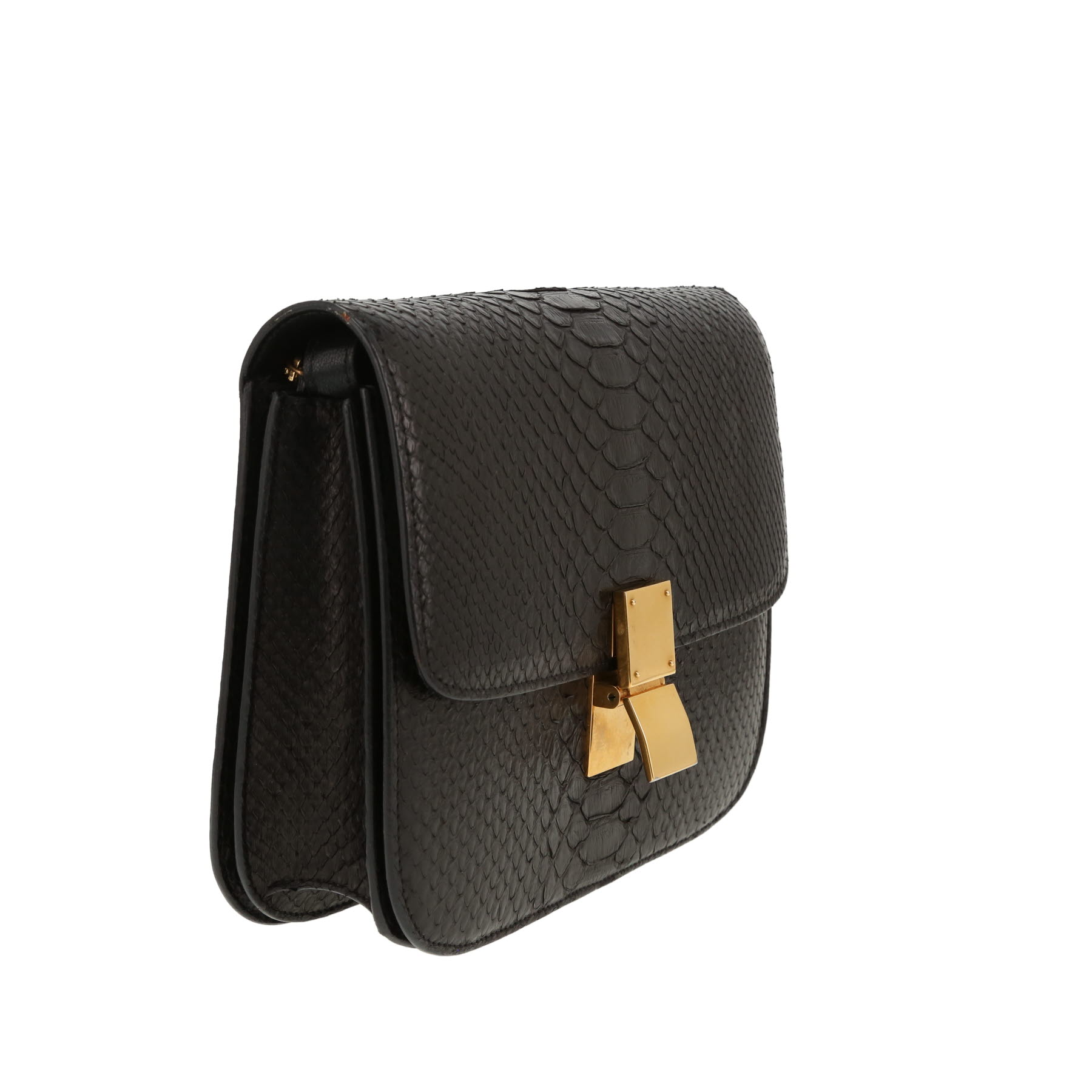 Celine  Classic Box shoulder bag  in black python