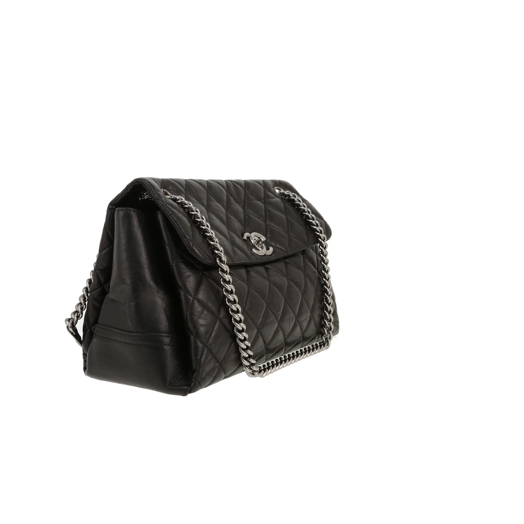 Borsa Chanel   in pelle martellata nera