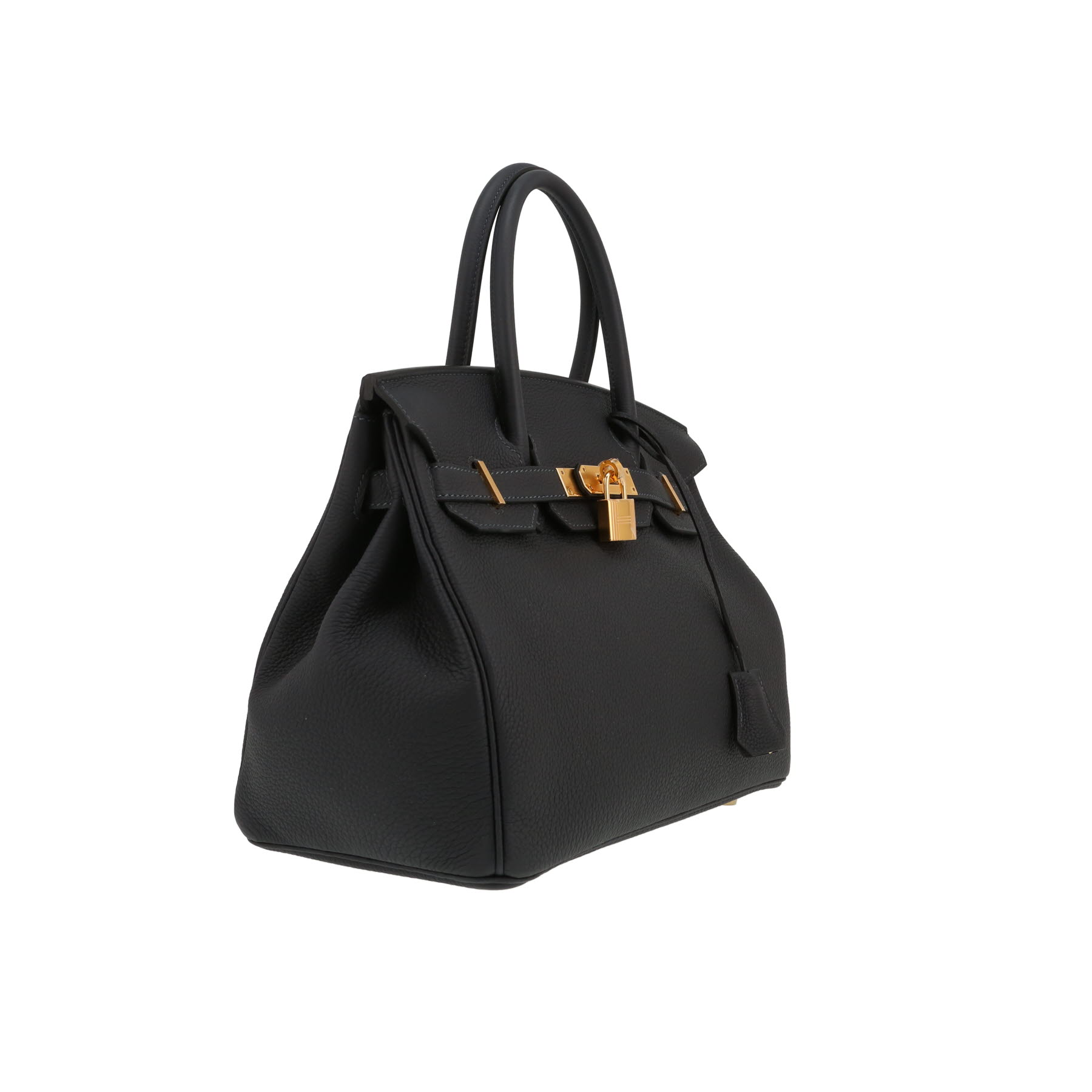 Borsa Hermès  Birkin 30 cm in pelle togo Bleu Caban