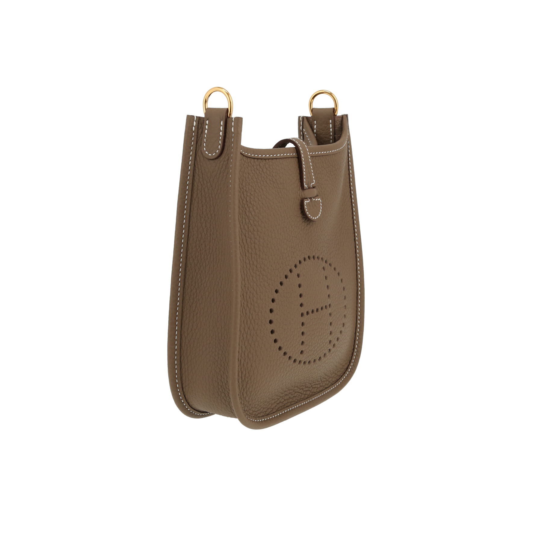 Borsa a tracolla Hermès  Mini Evelyne in pelle taurillon clemence etoupe