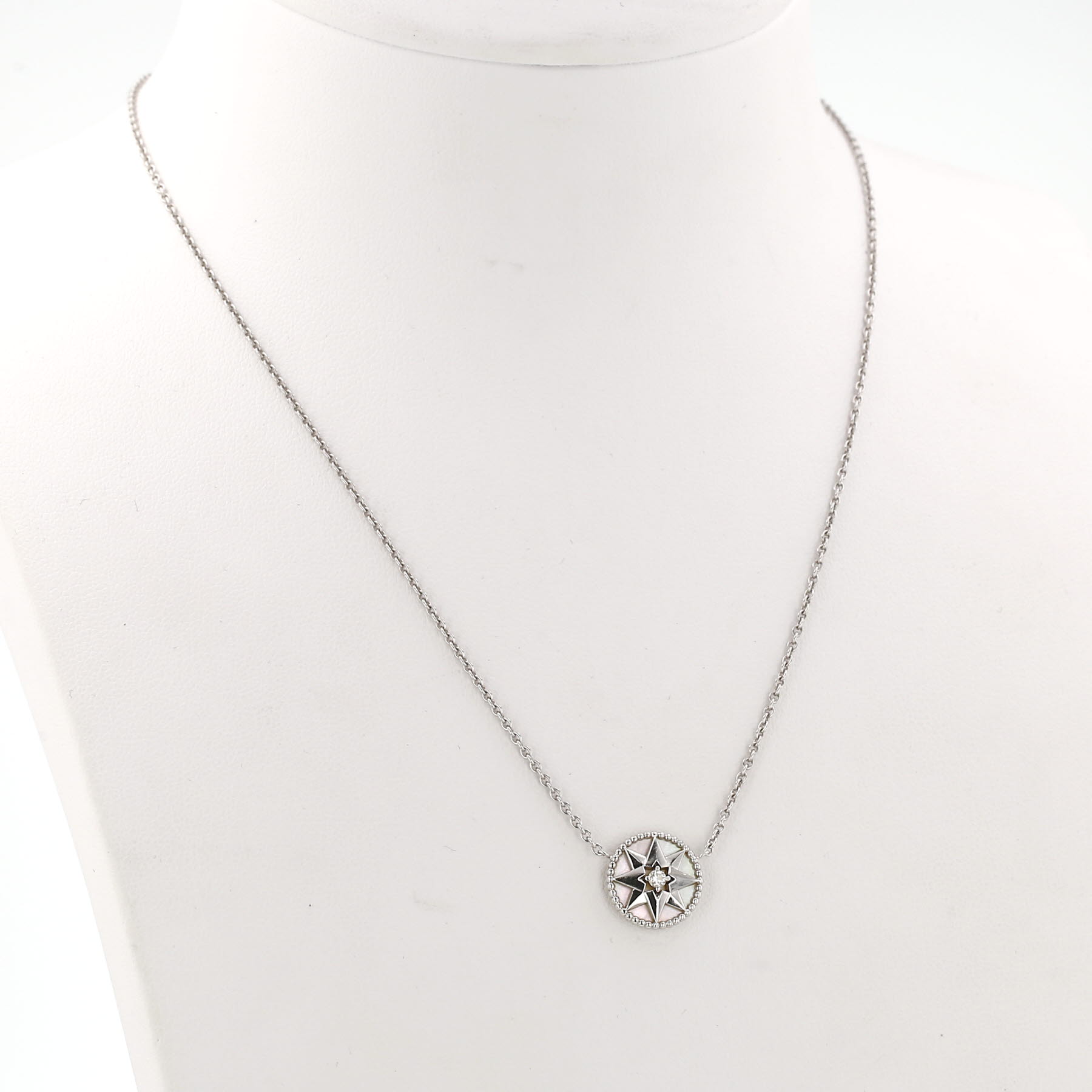 Dior Rose des vents necklace in white gold, mother of pearl and diamond