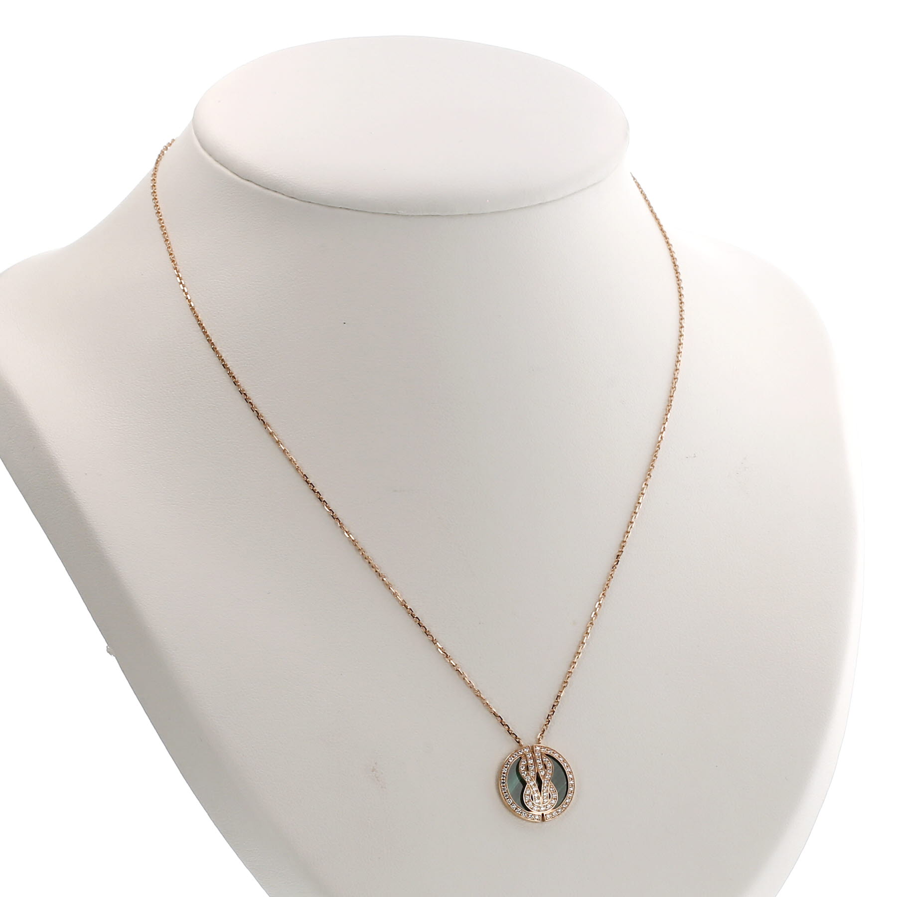 Collana Fred Chance Infinie in oro rosa, diamanti e malachite