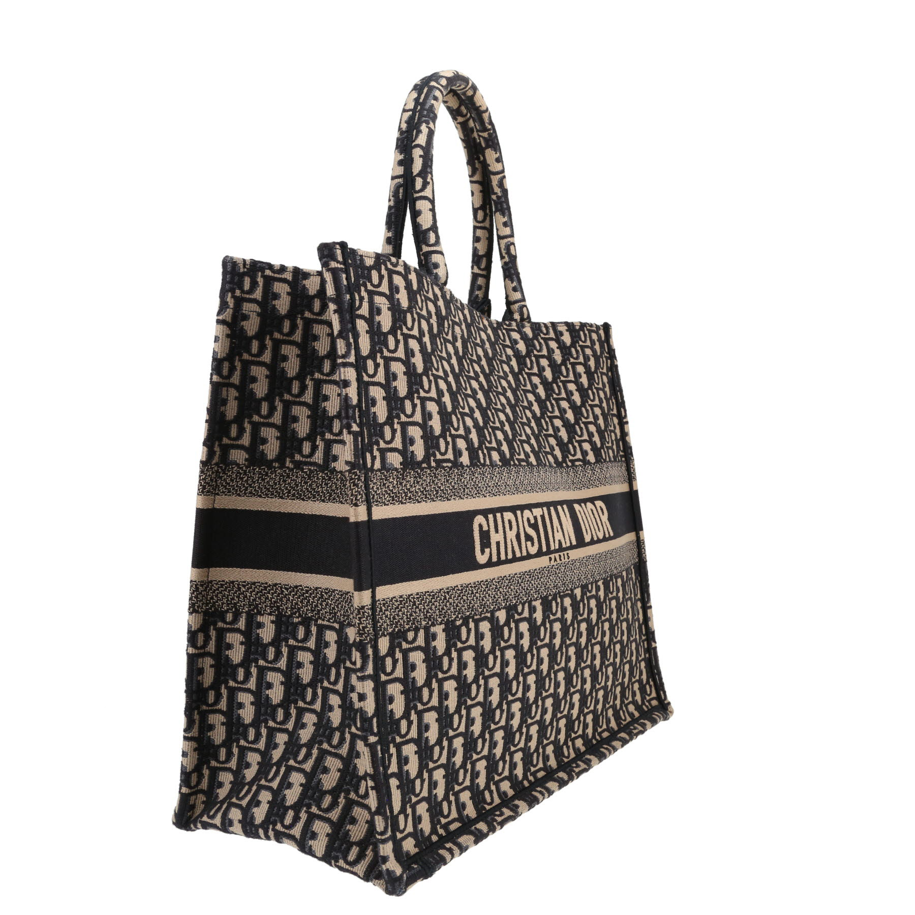 Shopping bag Dior  Book Tote in tessuto a monogramma Oblique blu e beige