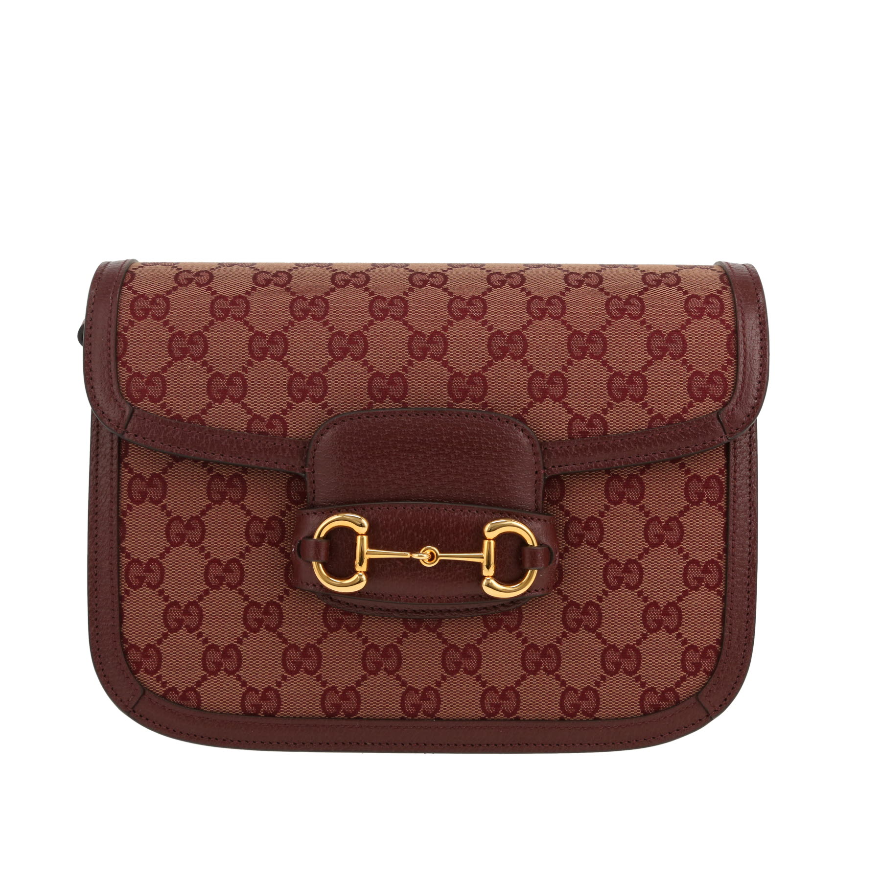 GUCCI 25S HORSEBIT 1955 MEDIUM SHOULDER BAG 29 CM IN BROWN CALFSKIN WITH GOLD HARDWARE